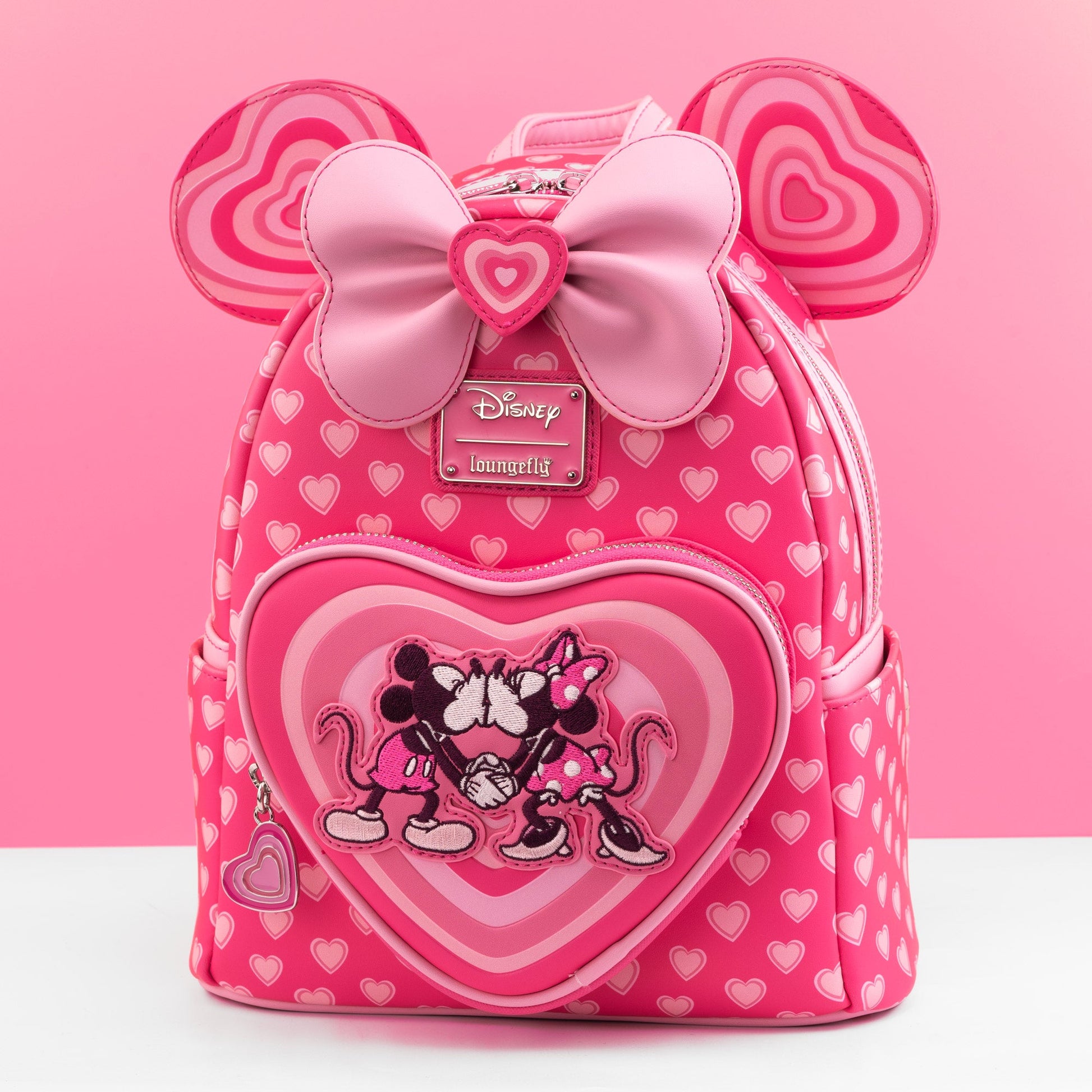 Loungefly x Disney Mickey and Minnie Pink Valentines Mini Backpack - GeekCore
