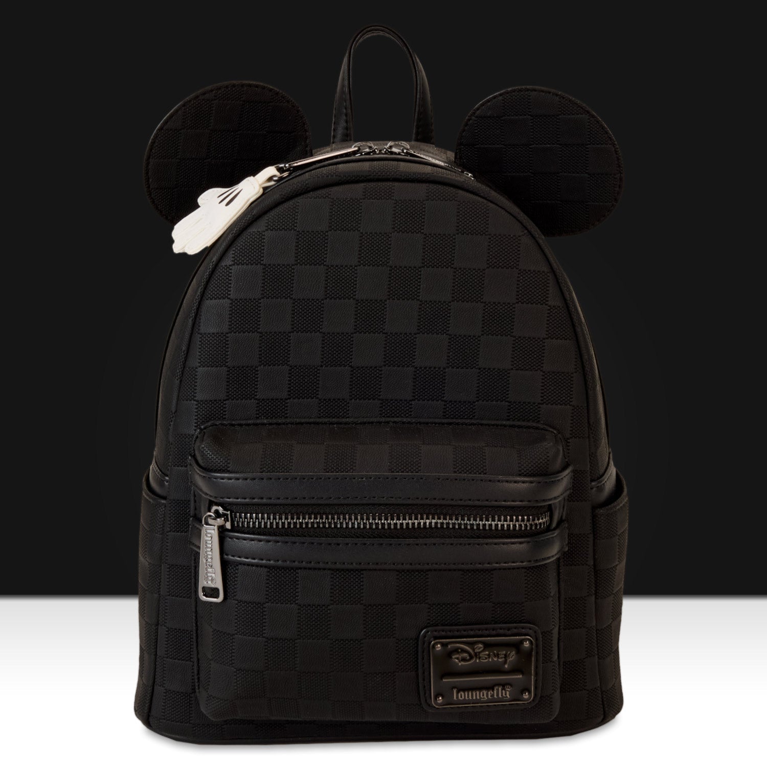 Loungefly x Disney Mickey Ear Black Damier Mini Backpack - GeekCore