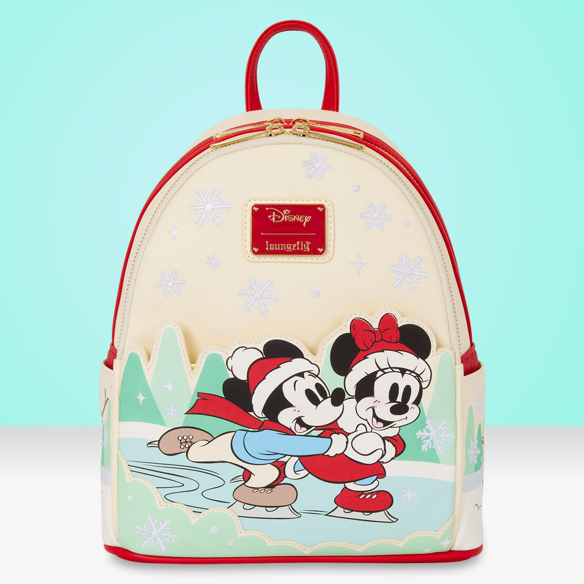 Loungefly x Disney Mickey & Friends Ice Skating Mini Backpack with Headband Holder - GeekCore