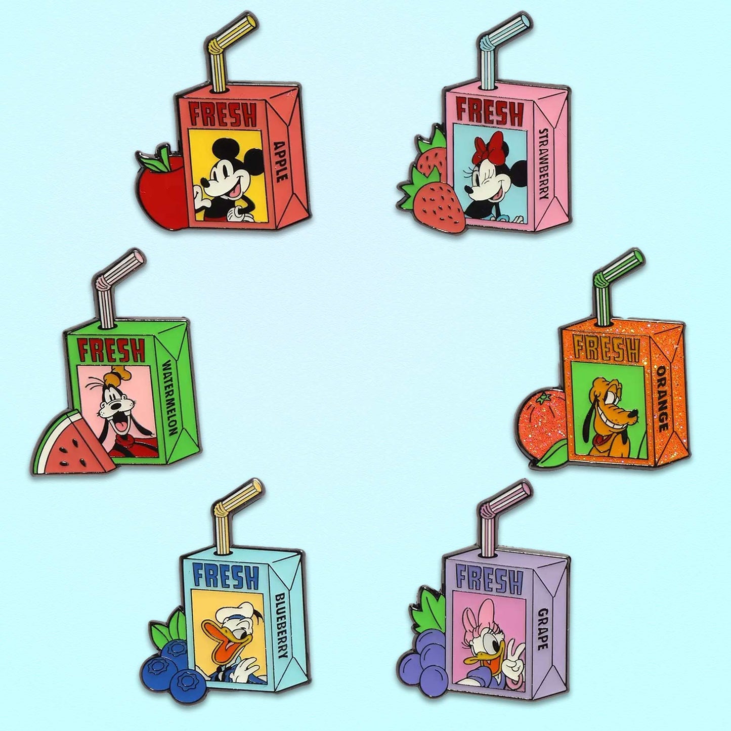 Loungefly x Disney Mickey & Friends Juice Boxes Blind Box Mystery Pin - GeekCore