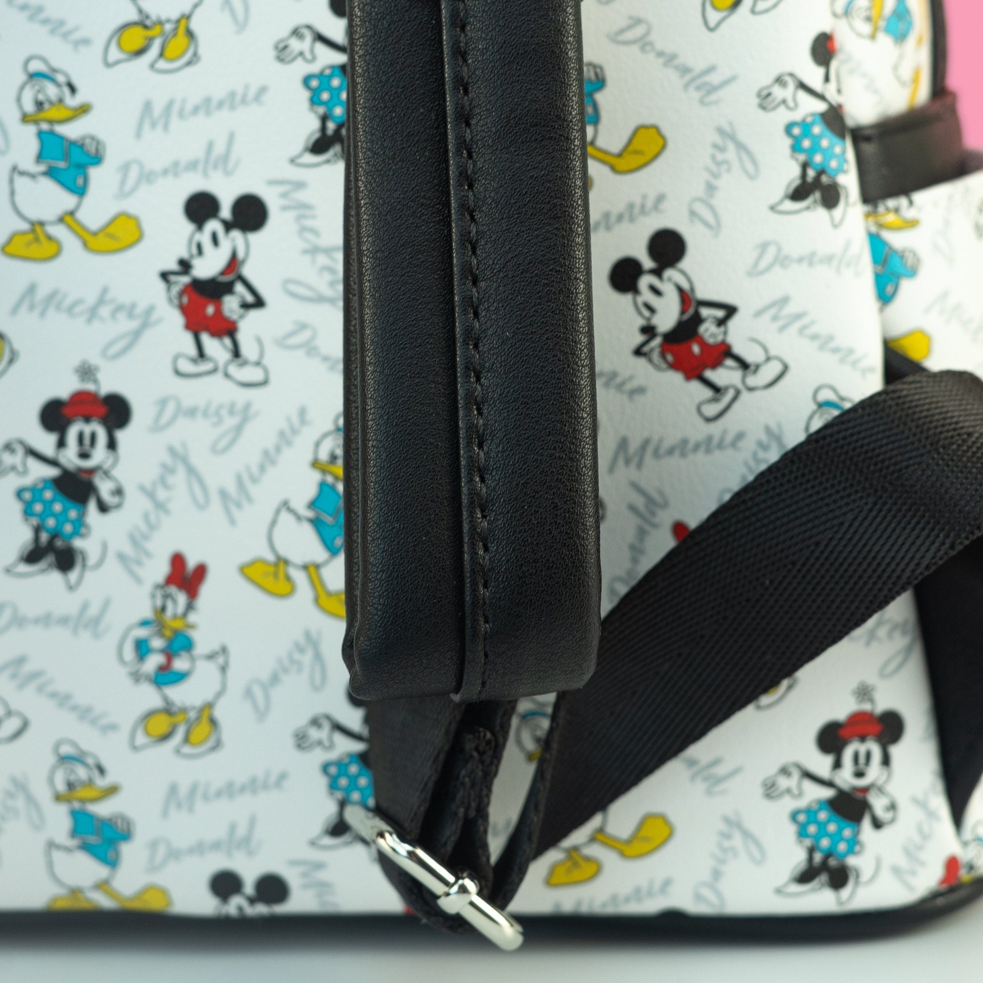 Loungefly x Disney Mickey, Minnie, Donald and Daisy AOP Mini Backpack - GeekCore