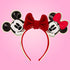 Loungefly x Disney Mickey & Minnie Knit Bow Holiday Ear Headband - GeekCore