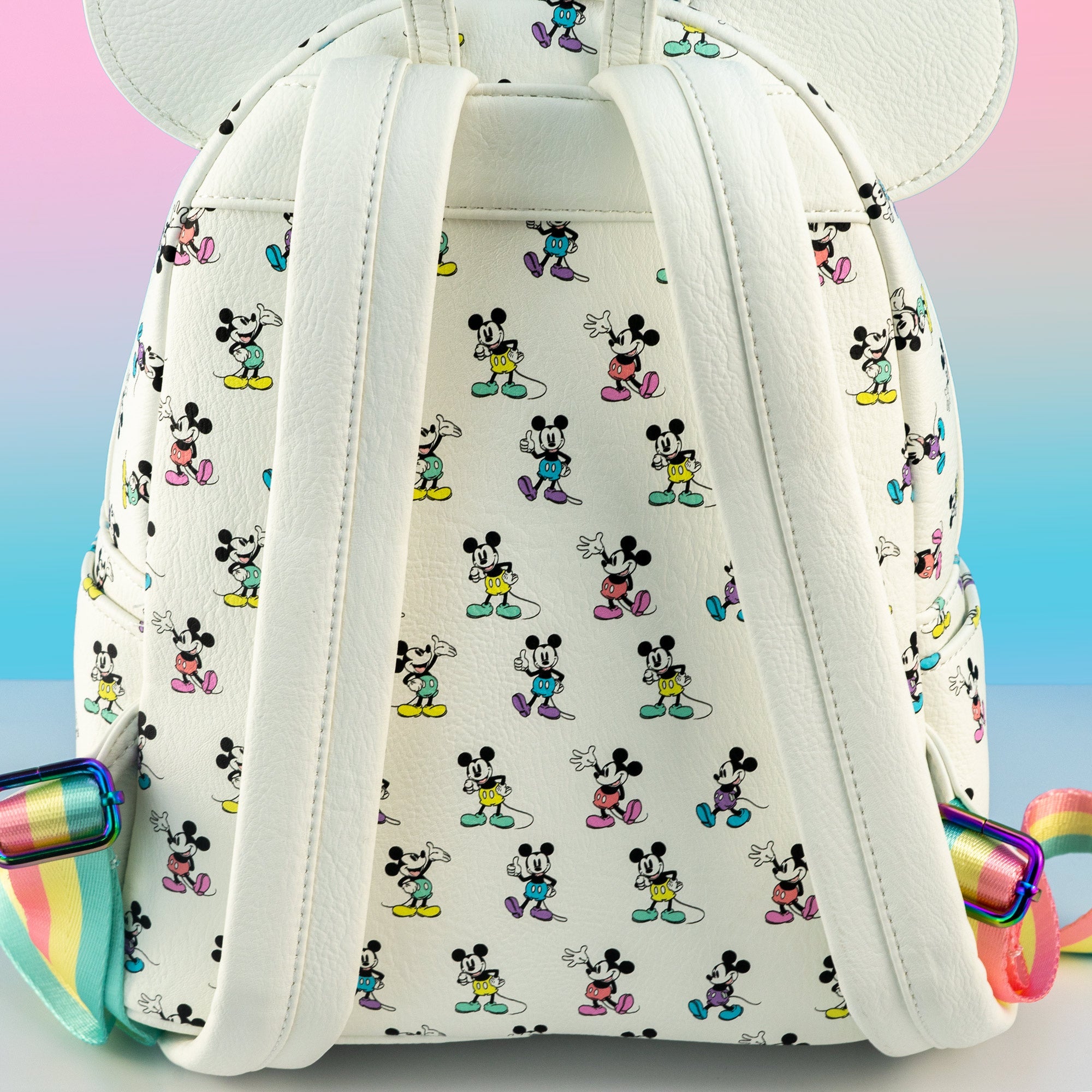 Loungefly x Disney Mickey Mouse Pastel Rainbow Poses Mini Backpack - GeekCore