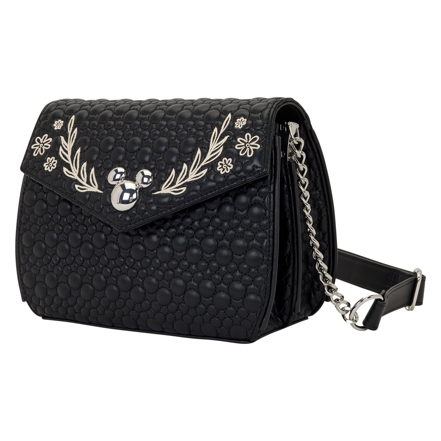 Loungefly x Disney Mickey Mouse Quilted Floral Crossbody Bag - GeekCore