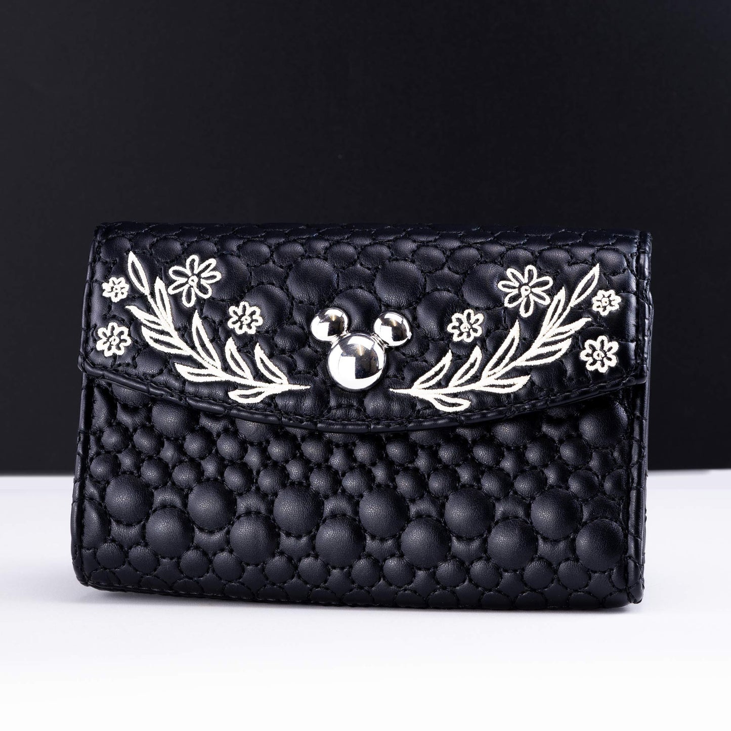 Loungefly x Disney Mickey Mouse Quilted Floral Flap Wallet - GeekCore