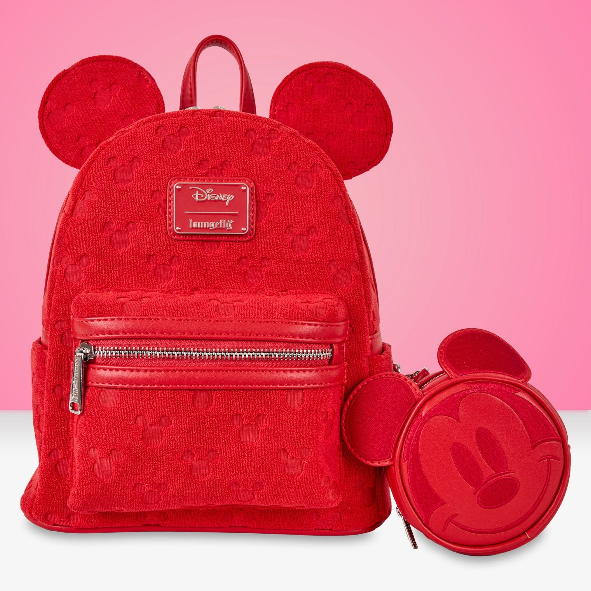 Loungefly x Disney Mickey Silhouette Burnout Red Mini Backpack - GeekCore