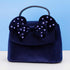 Loungefly x Disney Minnie Cosplay Navy Velvet with Pearls Handbag - GeekCore