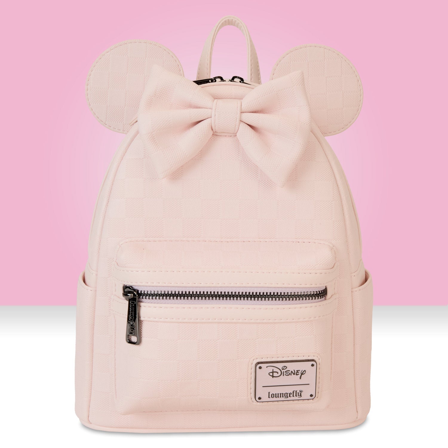 Loungefly x Disney Minnie Ear Pink Damier Mini Backpack - GeekCore