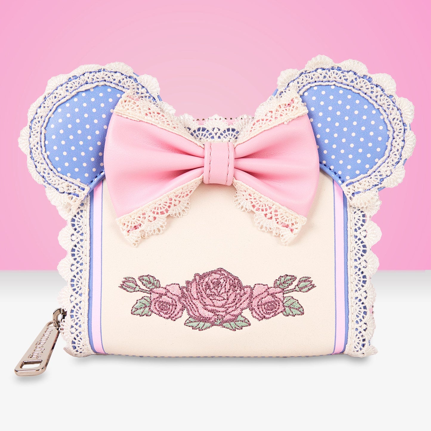 Loungefly x Disney Minnie Floral and Lace Ears Zip Around Wallet - GeekCore