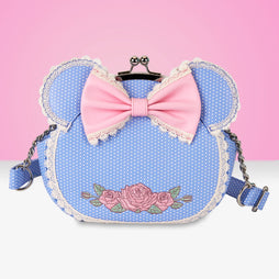 Loungefly x Disney Minnie Floral and Lace Kisslock Crossbody Bag - GeekCore