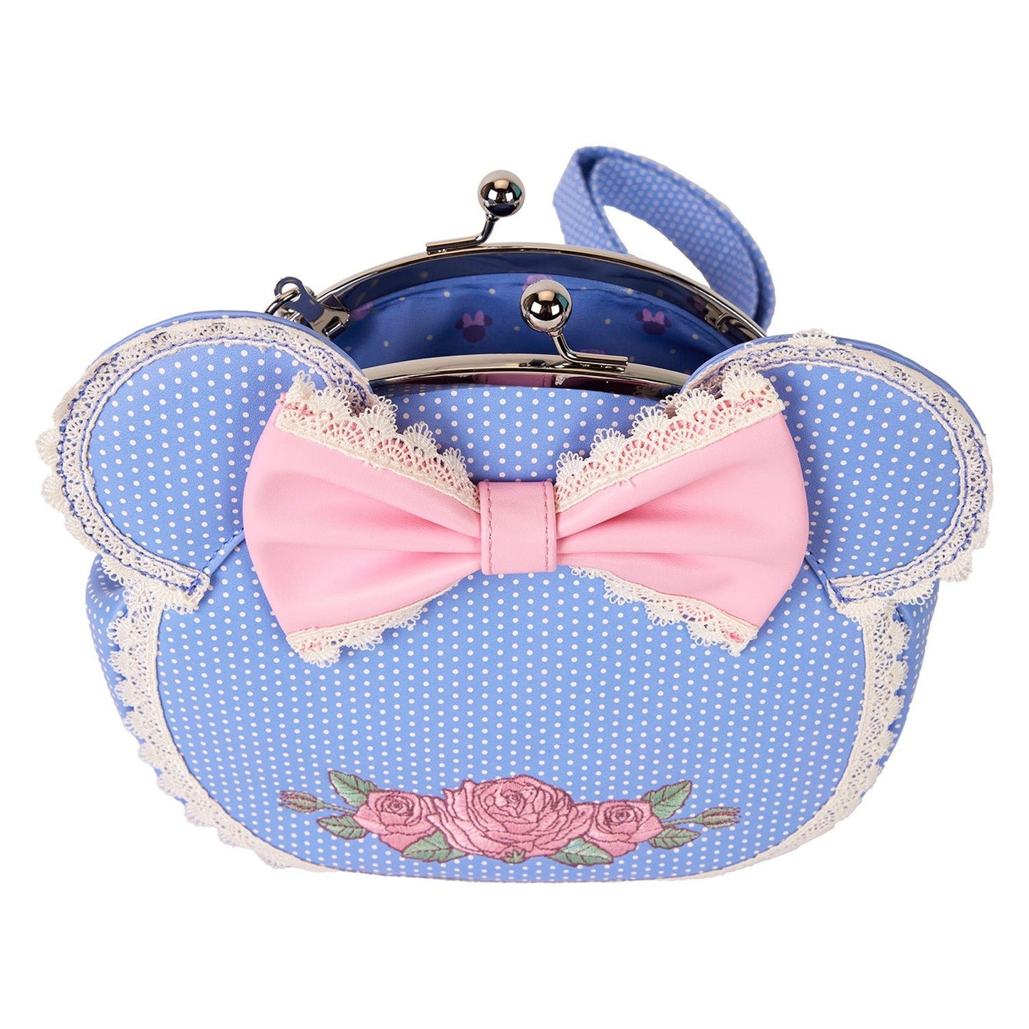 Loungefly x Disney Minnie Floral and Lace Kisslock Crossbody Bag - GeekCore