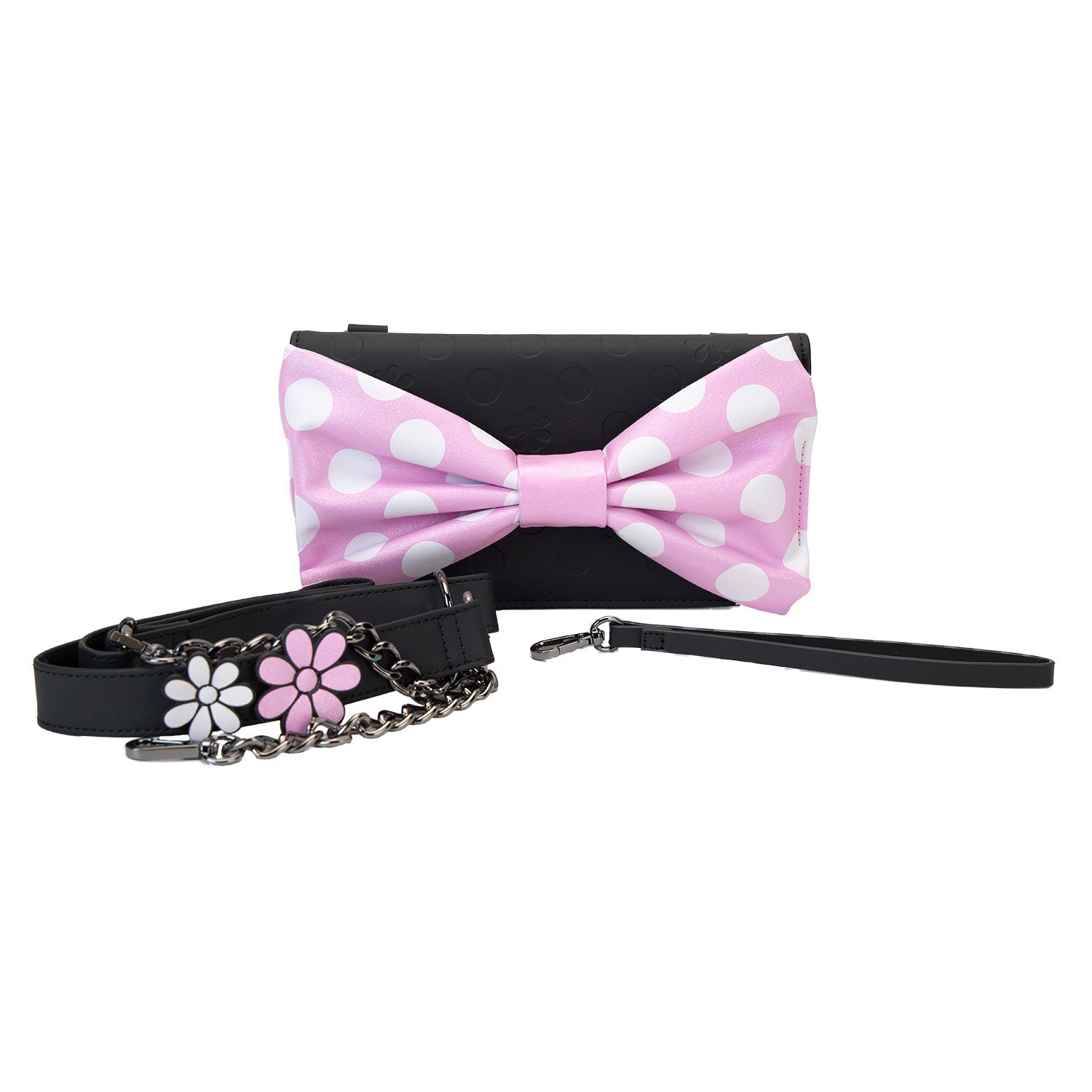 Loungefly x Disney Minnie Floral Rock the Dots Clutch Crossbody Bag - GeekCore