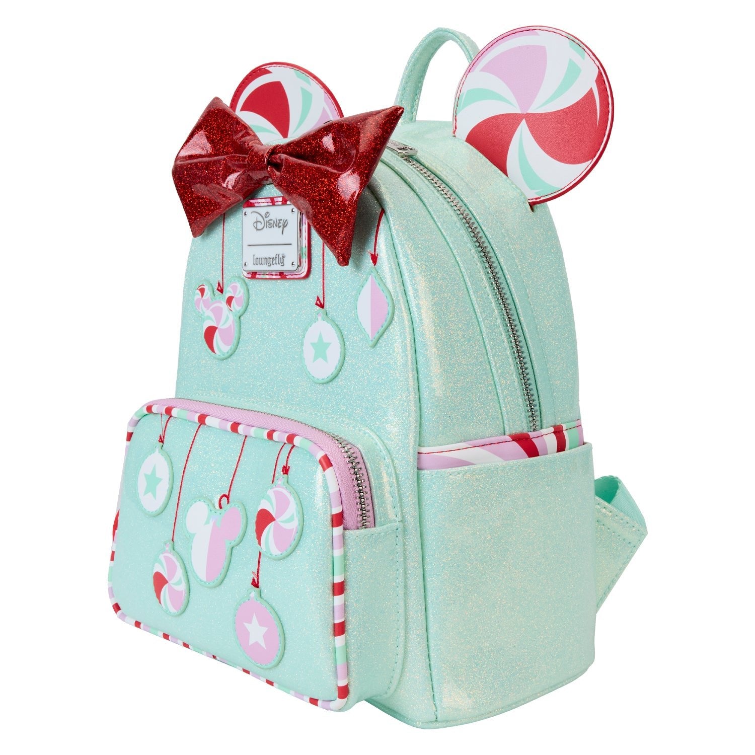 Loungefly x Disney Minnie Holiday Peppermint Ornaments Mini Backpack - GeekCore