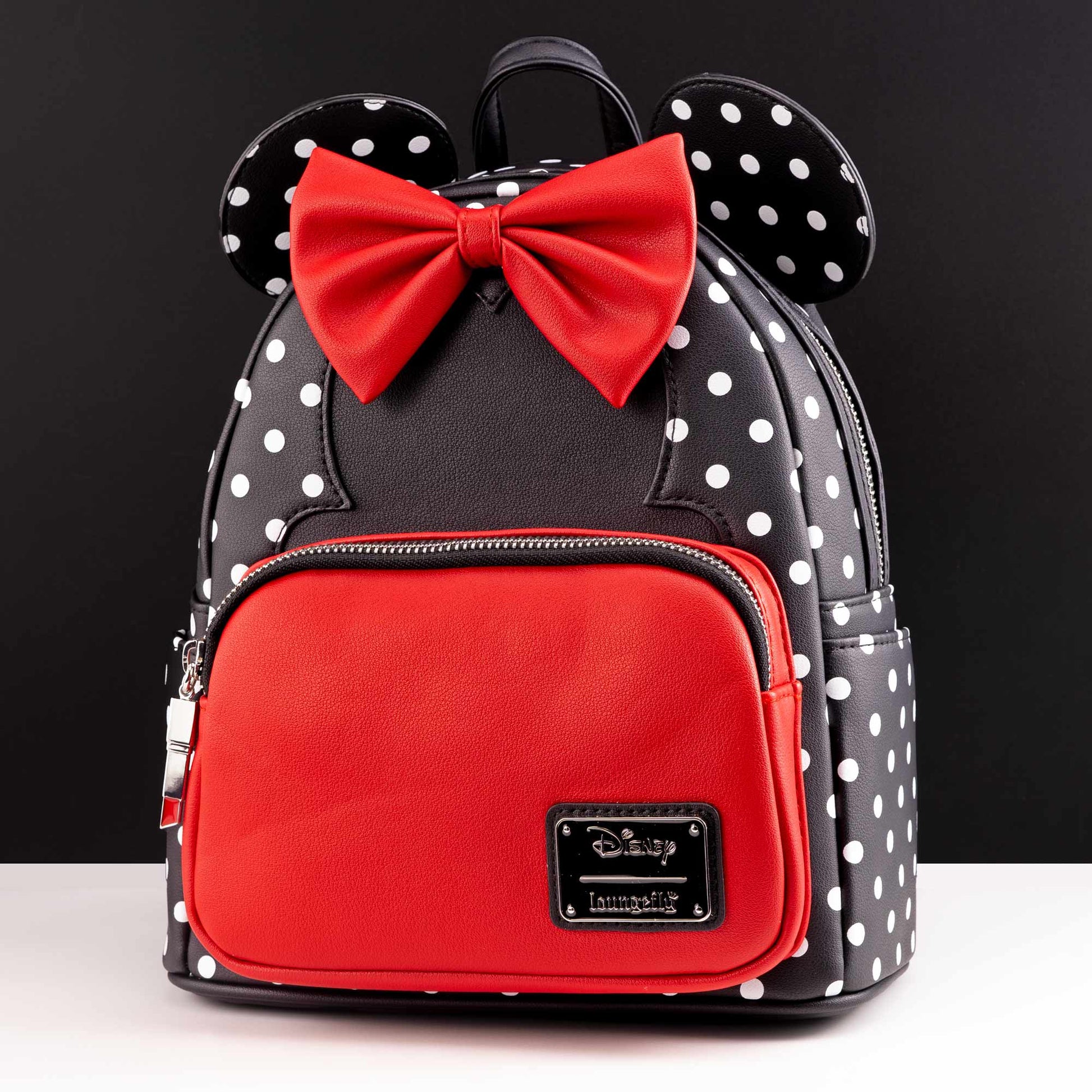 Loungefly x Disney Minnie Mouse Black & White Polka Dot Cosplay Mini Backpack - GeekCore