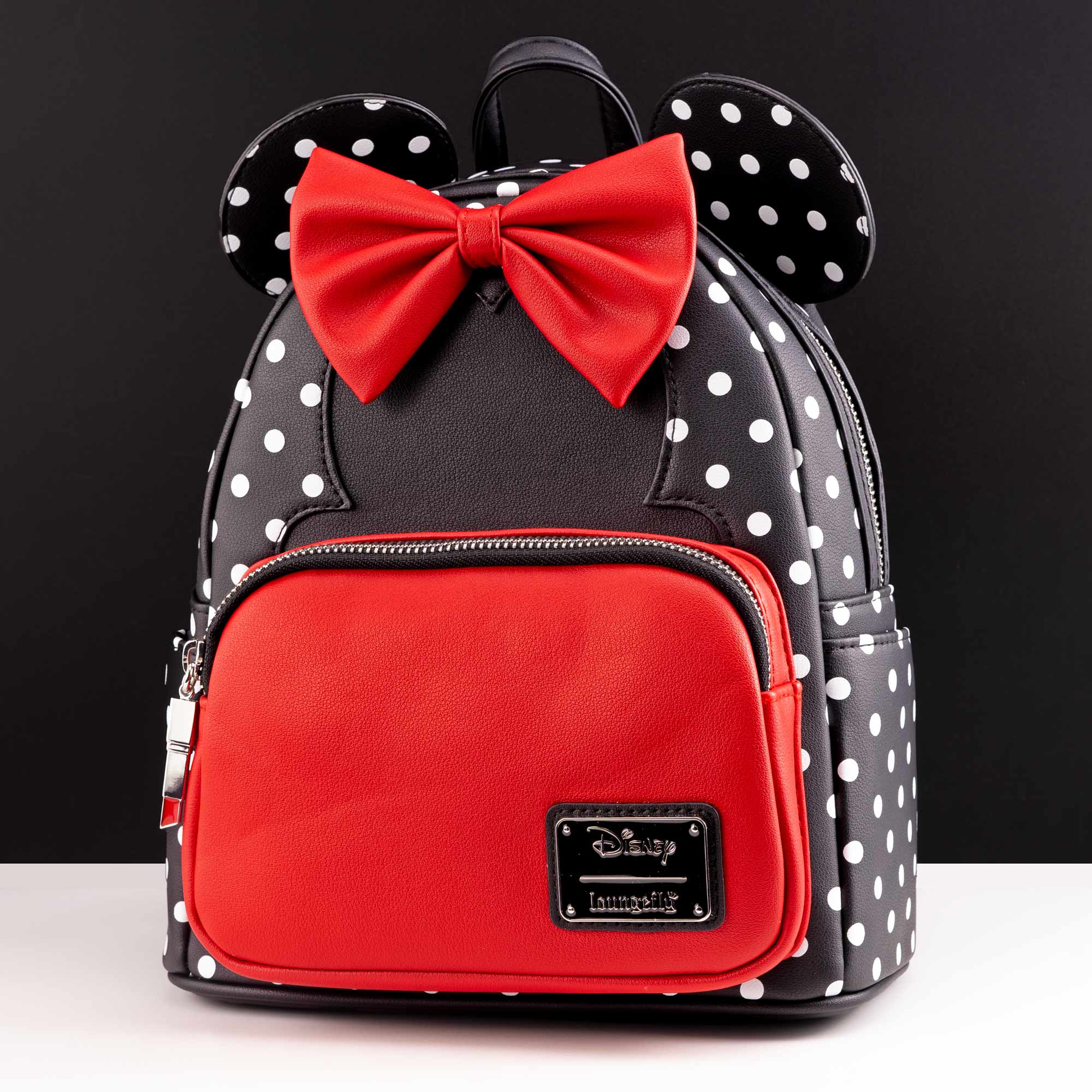 Loungefly x Disney Minnie Mouse Black & White Polka Dot Cosplay Mini Backpack - GeekCore