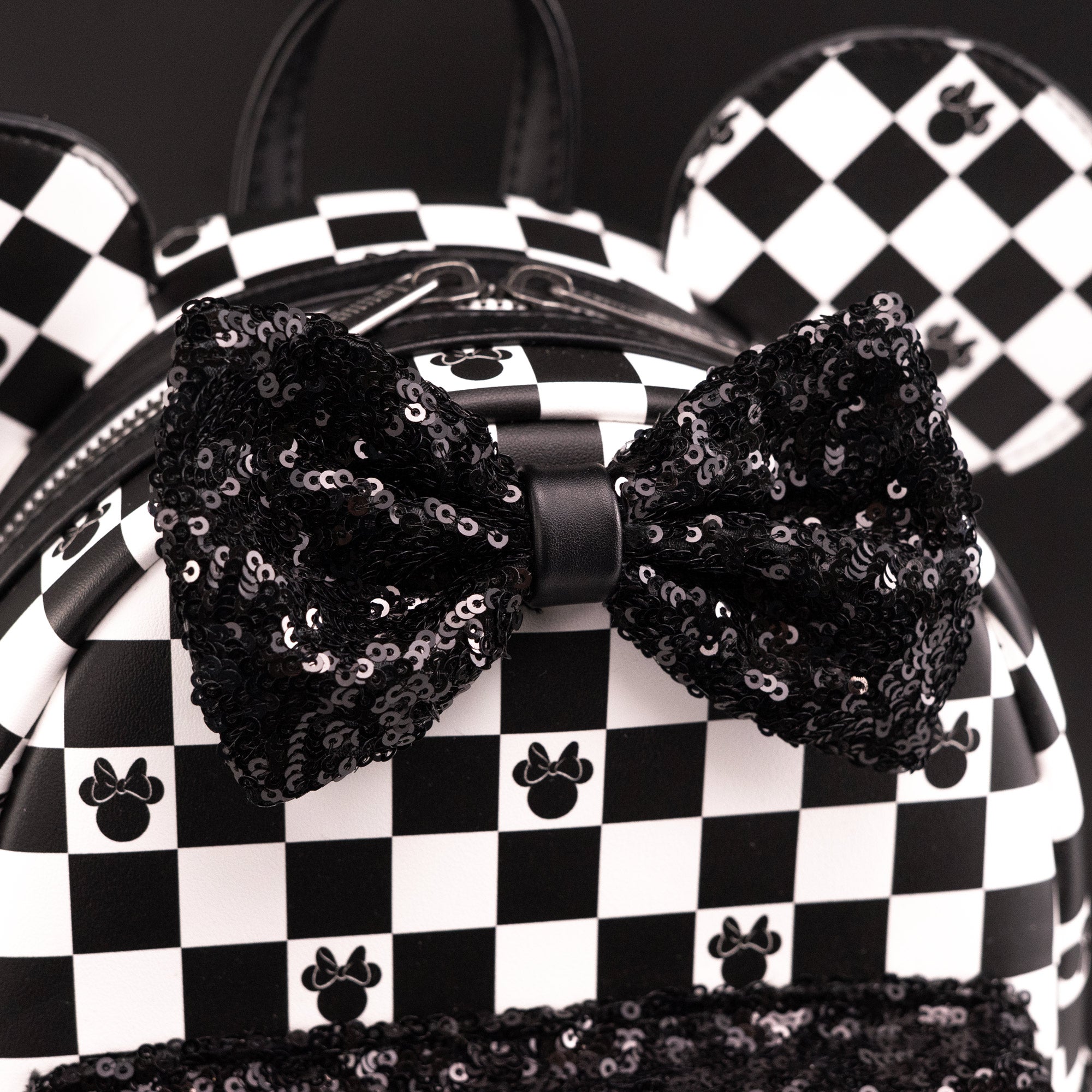 Loungefly x Disney Minnie Mouse Checkerboard Sequin Mini Backpack - GeekCore