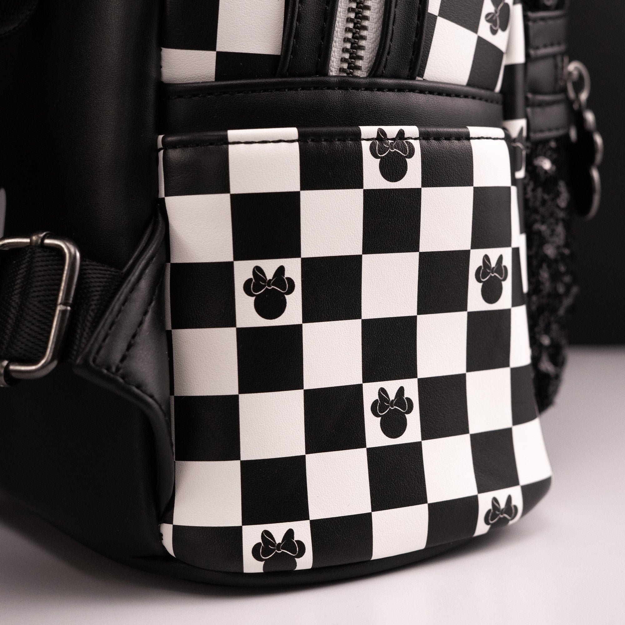 Loungefly x Disney Minnie Mouse Checkerboard Sequin Mini Backpack - GeekCore