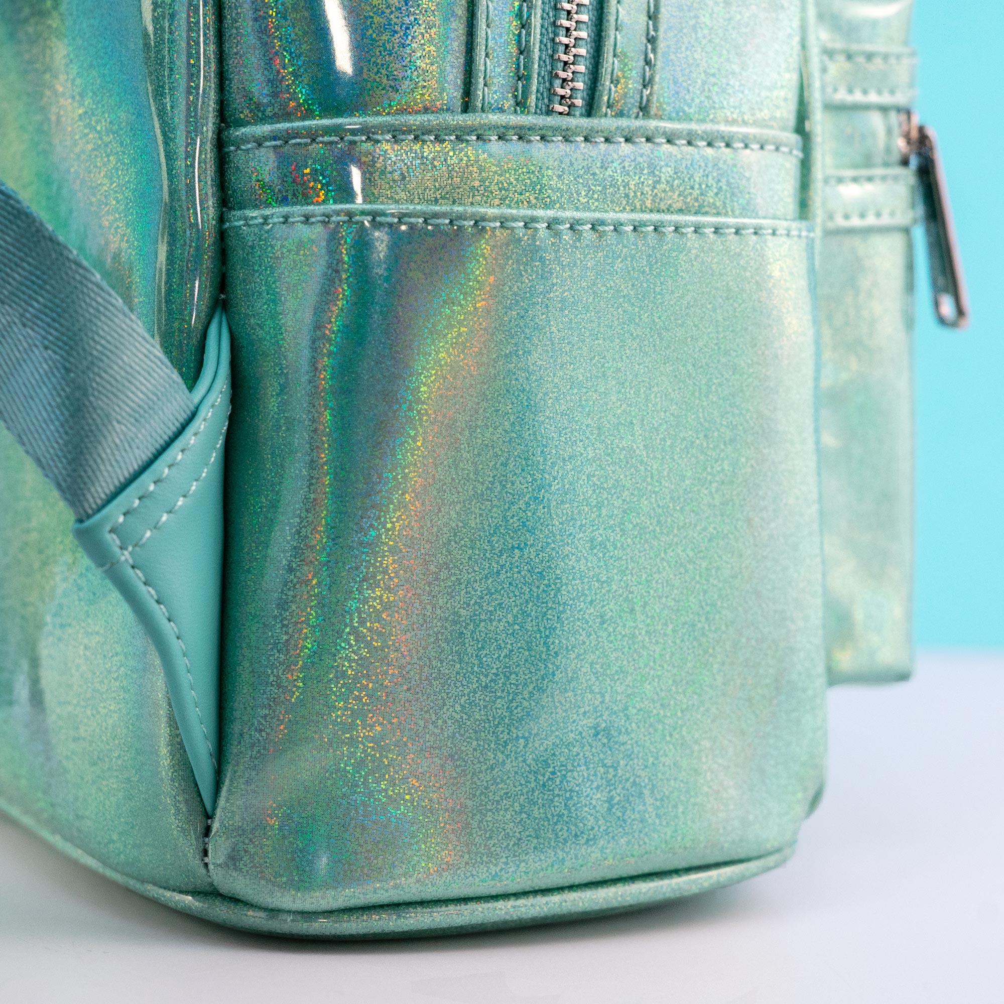 Loungefly x Disney Minnie Mouse Holographic Jade Sequin Mini Backpack - GeekCore