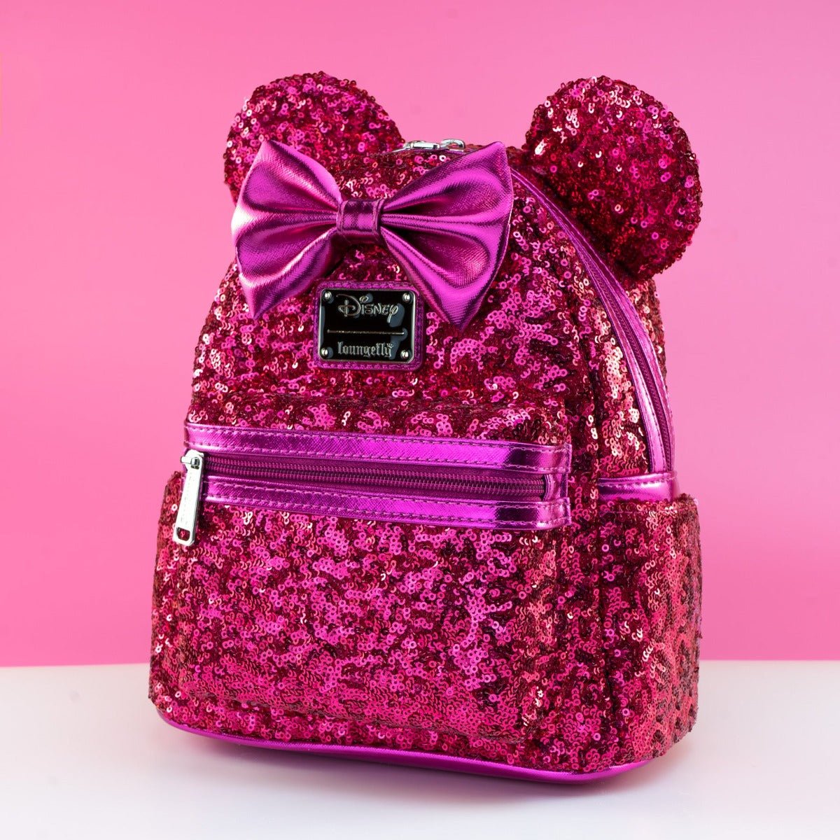 Loungefly x Disney Minnie Mouse Magenta Sequin Mini Backpack - GeekCore