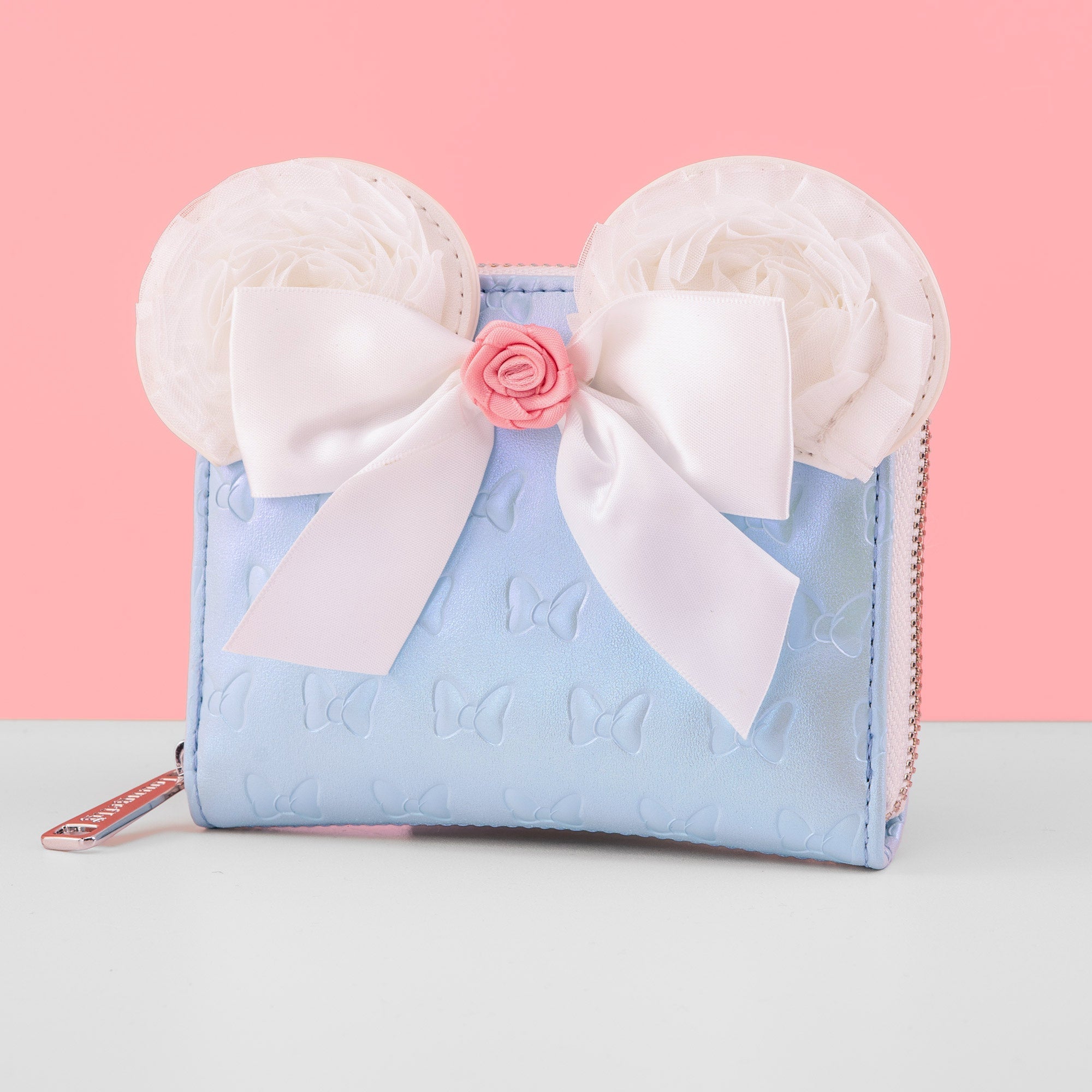 Loungefly x Disney Minnie Mouse Pearlescent Blue Bows Wallet - GeekCore