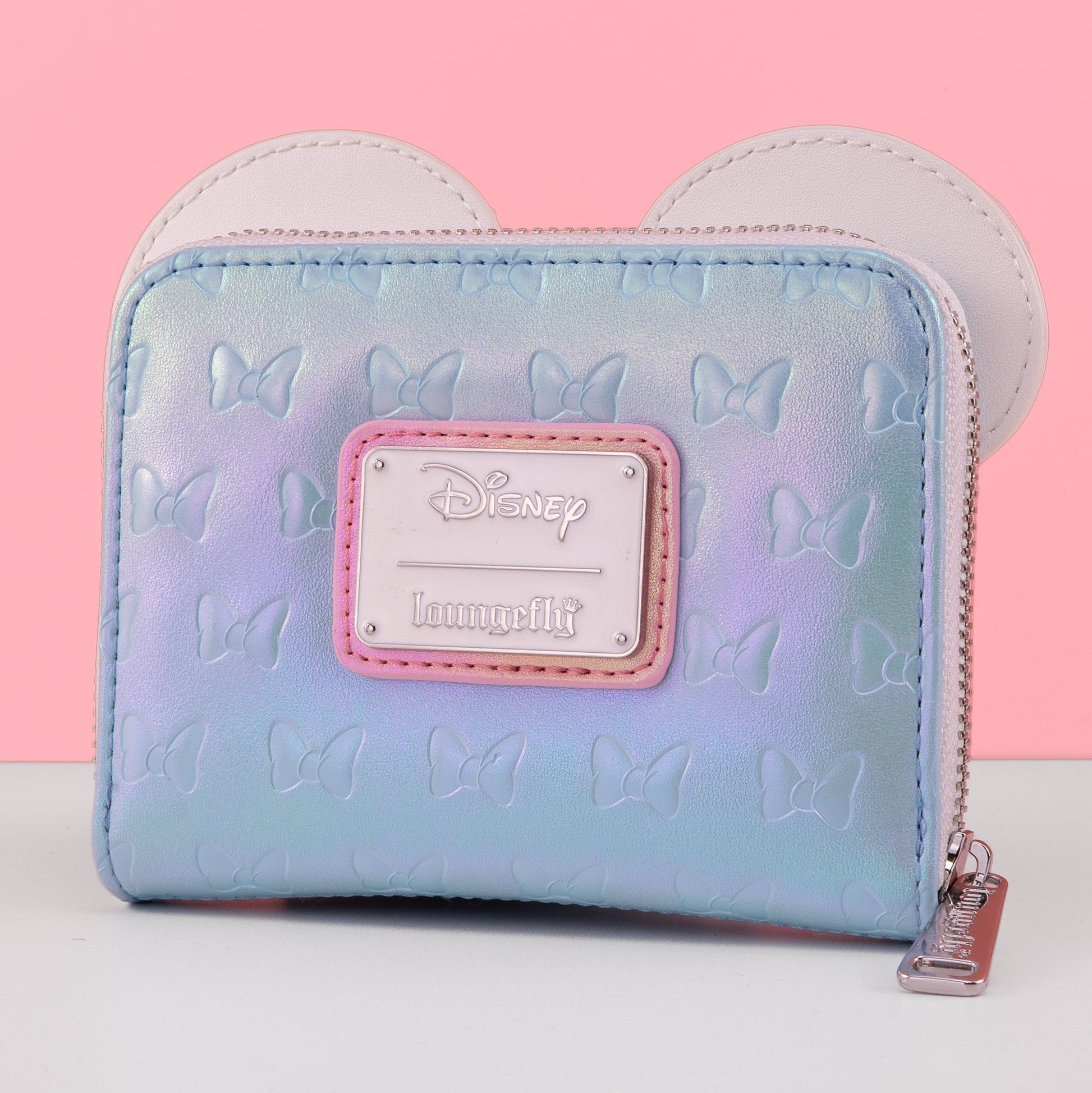 Loungefly x Disney Minnie Mouse Pearlescent Blue Bows Wallet - GeekCore