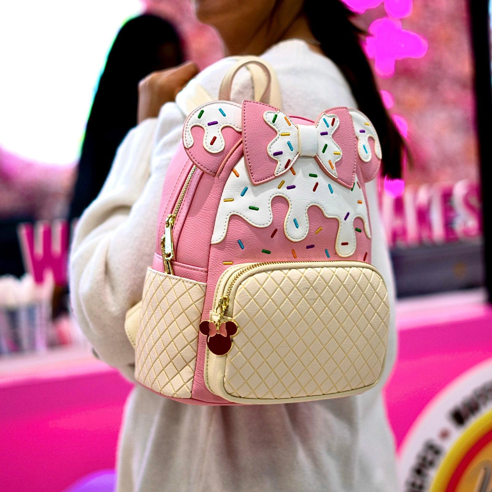 Loungefly x Disney Minnie Mouse Pink Sundae Ice Cream Mini Backpack - GeekCore