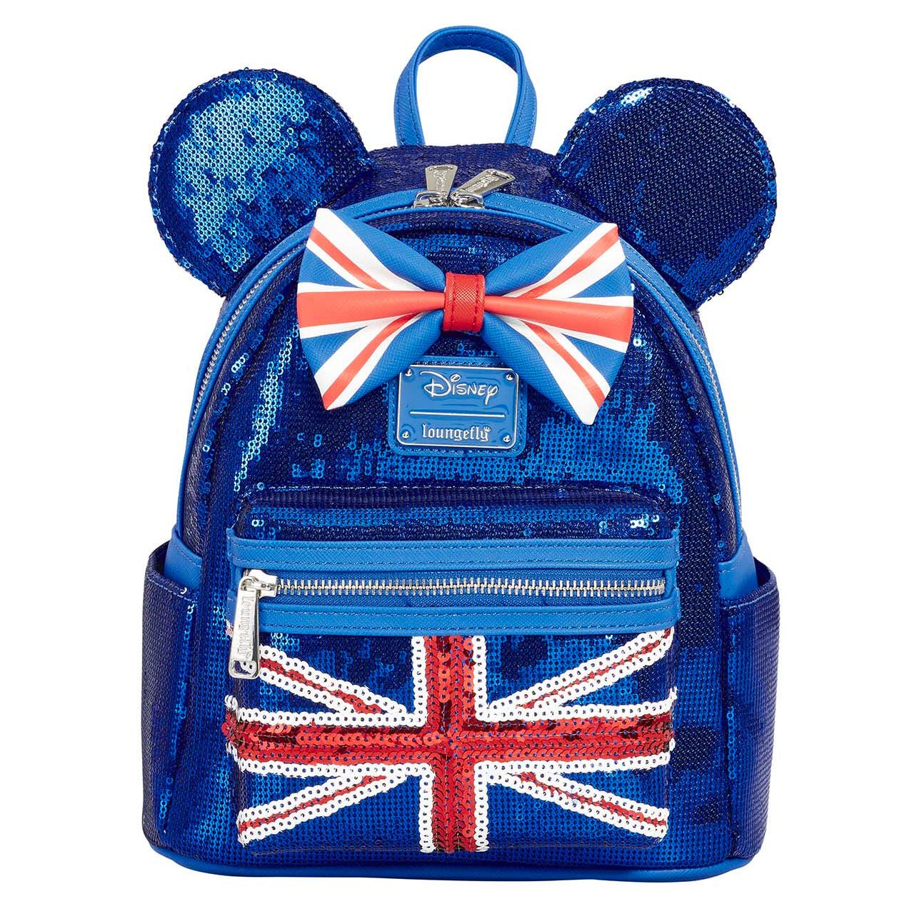 Loungefly x Disney Minnie Mouse Union Jack Sequin Mini Backpack - GeekCore