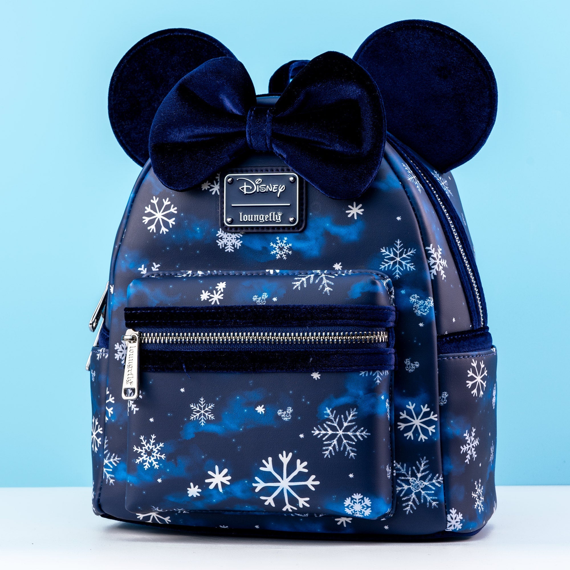 Loungefly x Disney Minnie Mouse Velvet Snowflakes Mini Backpack - GeekCore