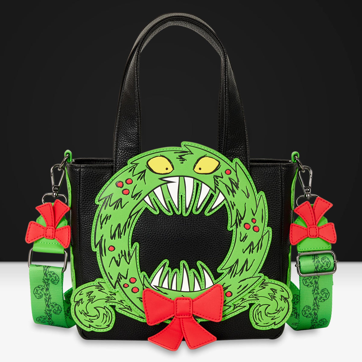 Loungefly x Disney Nightmare Before Christmas Man-Eating Wreath Mini Tote Crossbody Bag - GeekCore