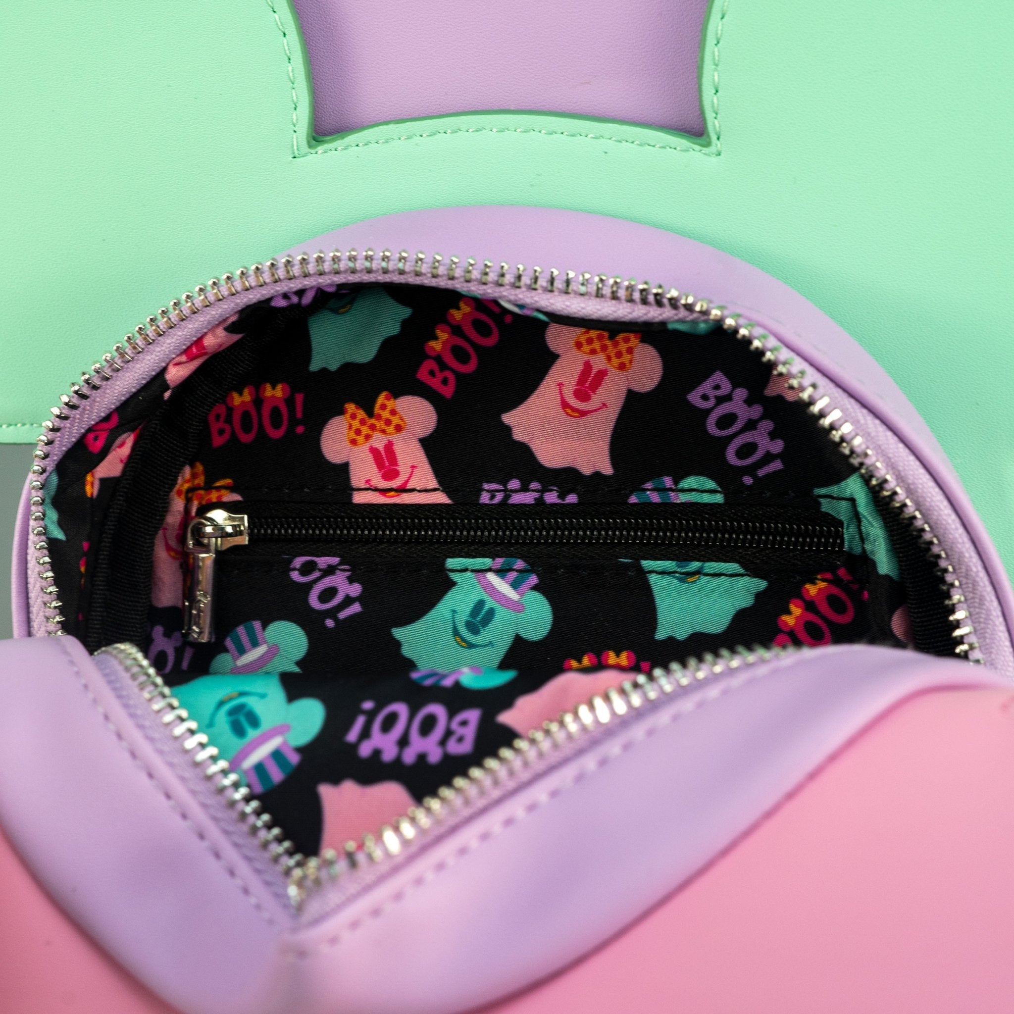 Loungefly x Disney Pastel Ghost Minnie and Mickey Glow in the Dark Double Sided Crossbody - GeekCore