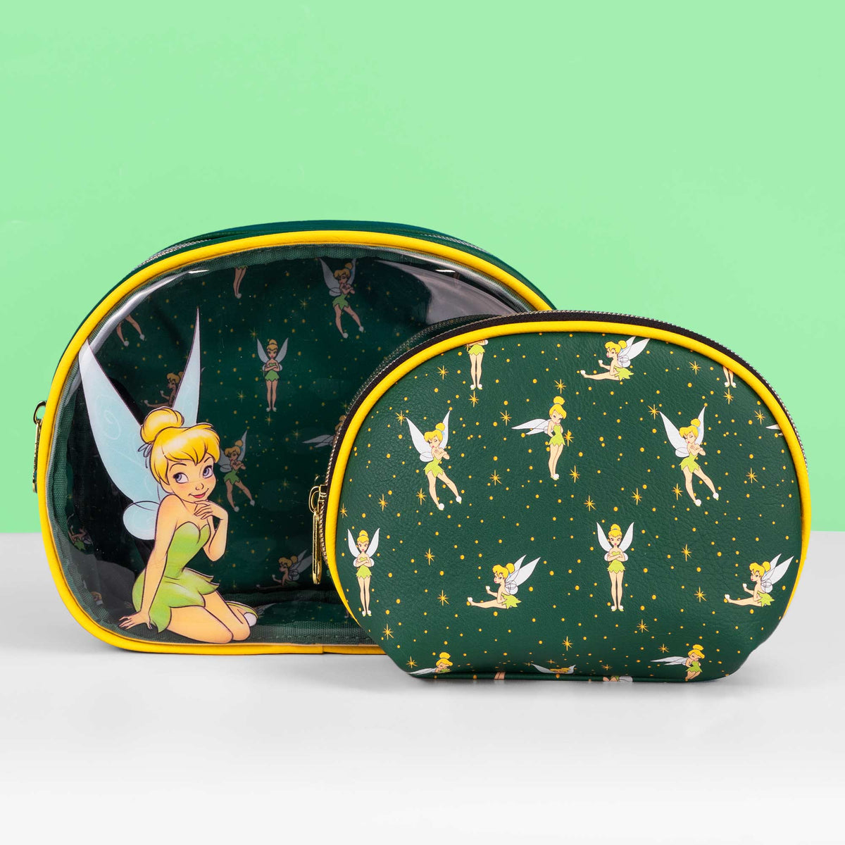 Loungefly x Disney Peter Pan Tinker Bell 2 Piece Cosmetic Bag Set - GeekCore