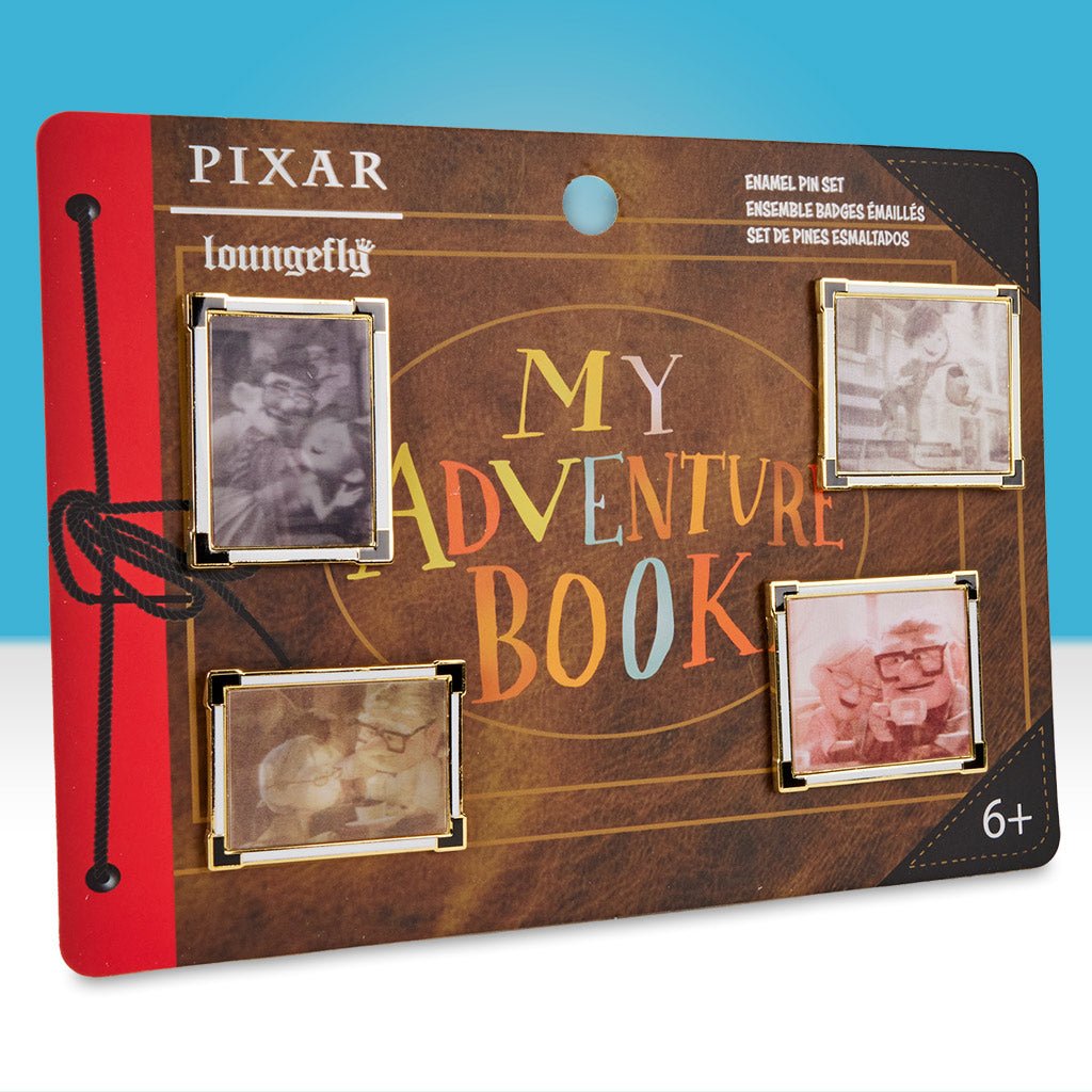 Loungefly x Disney Pixar 15th Anniversary Adventure Book 4 Piece Pin Set - GeekCore