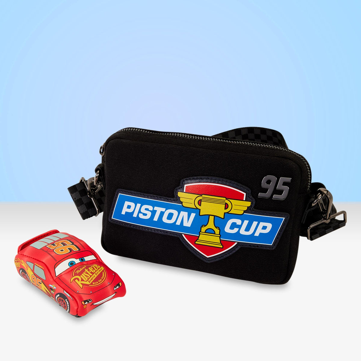 Loungefly x Disney Pixar Cars 20th Anniversary Piston Cup Sling Crossbody Bag - GeekCore