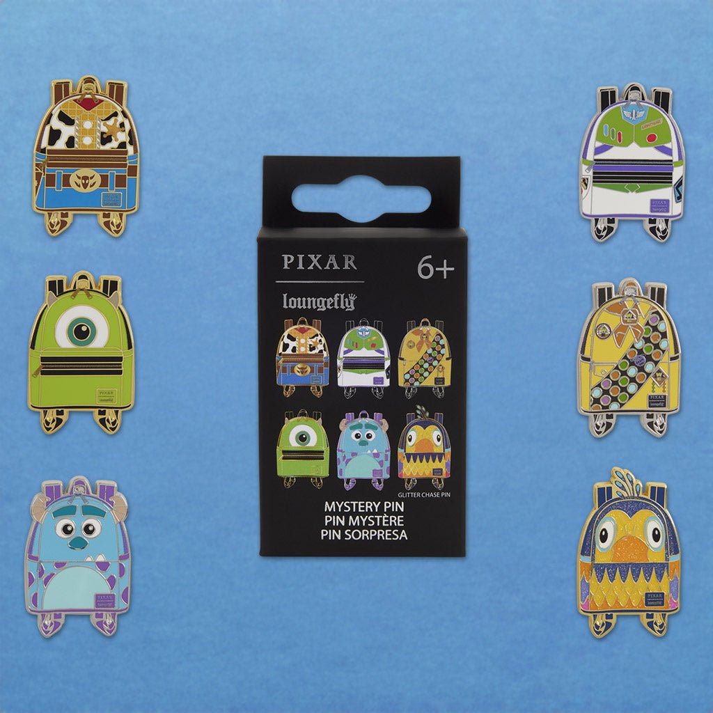 Loungefly x Disney Pixar Characters Mini Backpack Blind Box Mystery Pin - GeekCore