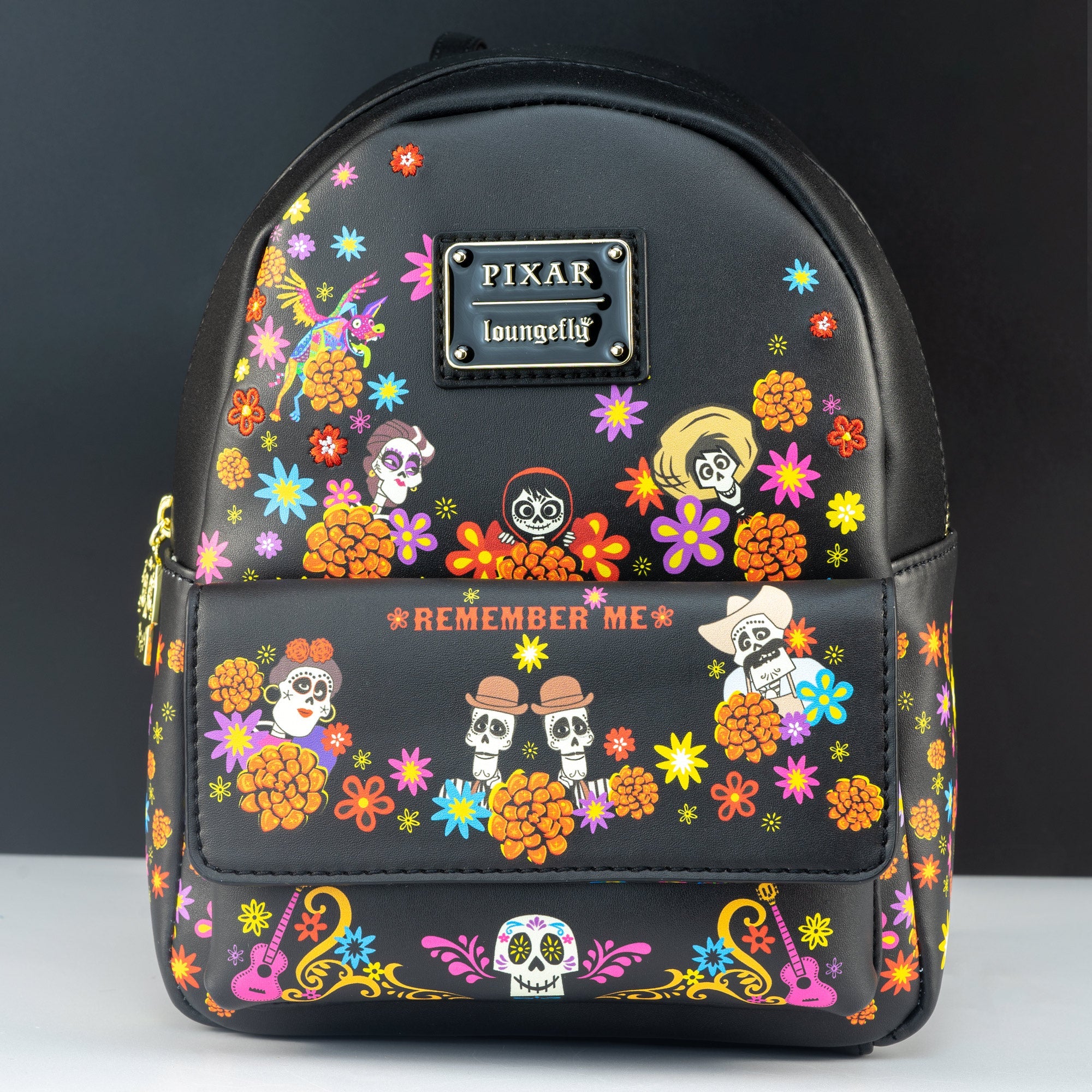 Loungefly x Disney Pixar Coco Remember Me Floral Mini Backpack - GeekCore