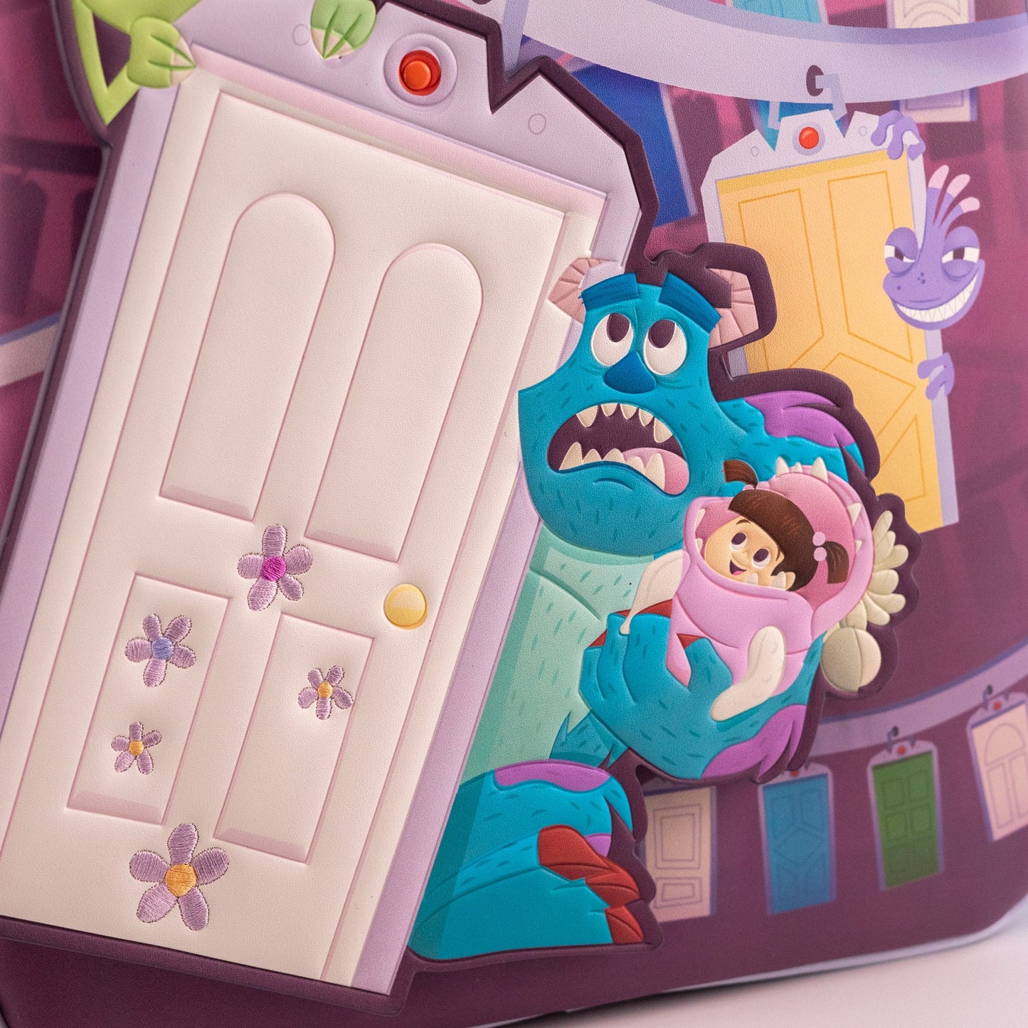 Loungefly x Disney Pixar Monsters Inc Mike and Sulley Door Scene Mini Backpack - GeekCore