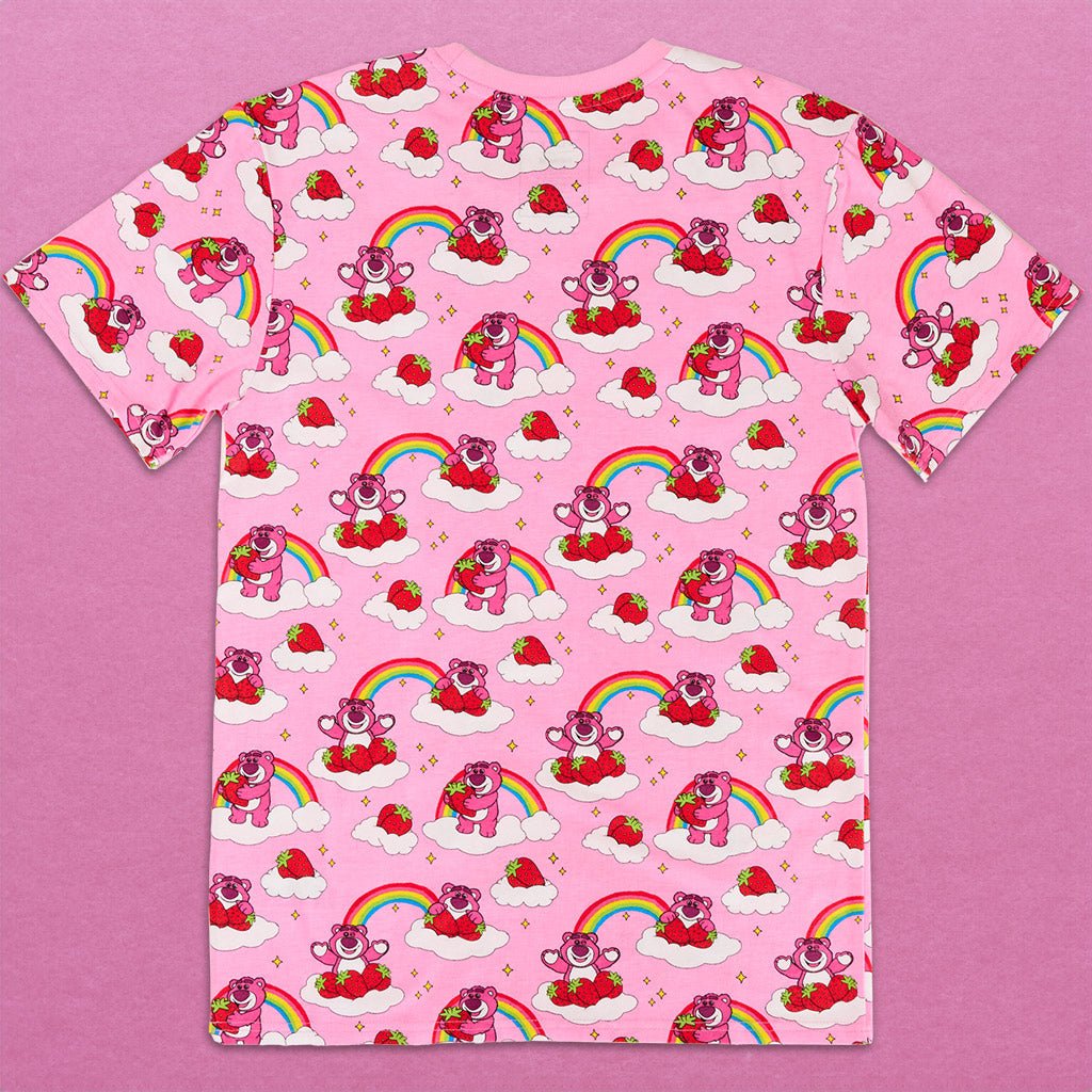 Loungefly x Disney Pixar Toy Story Lotso Rainbow AOP Unisex T - Shirt - GeekCore
