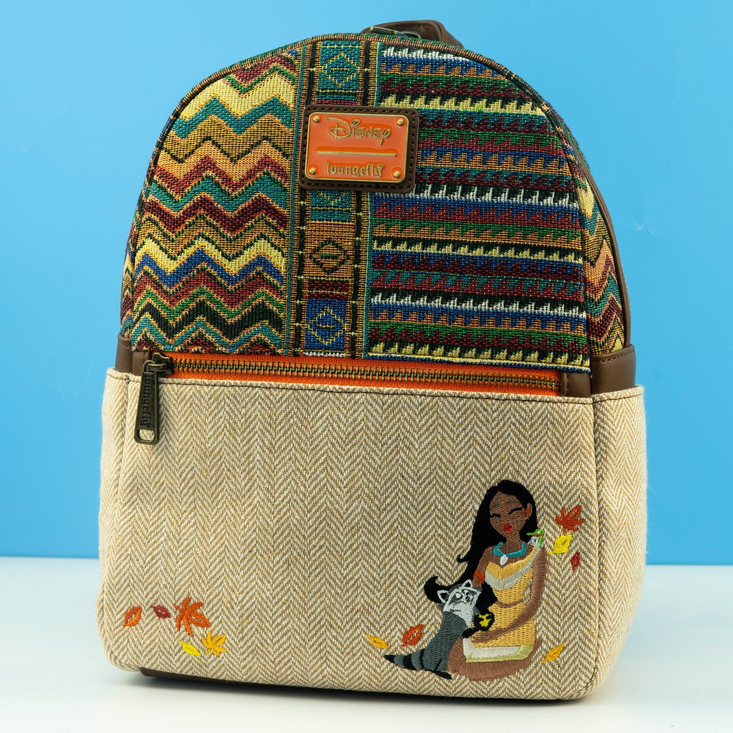 Loungefly x Disney Pocahontas and Meeko Woven Mini Backpack - GeekCore