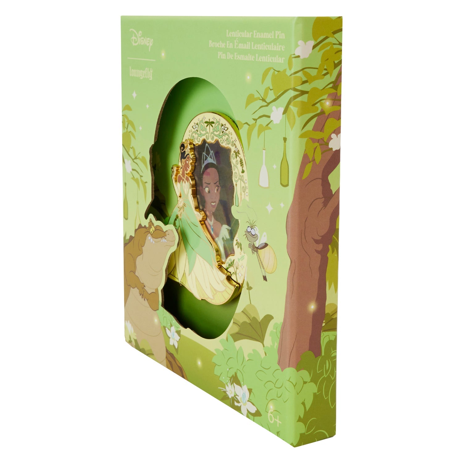 Loungefly x Disney Princess and The Frog Princess Tiana Lenticular 3 - Inch Pin - GeekCore
