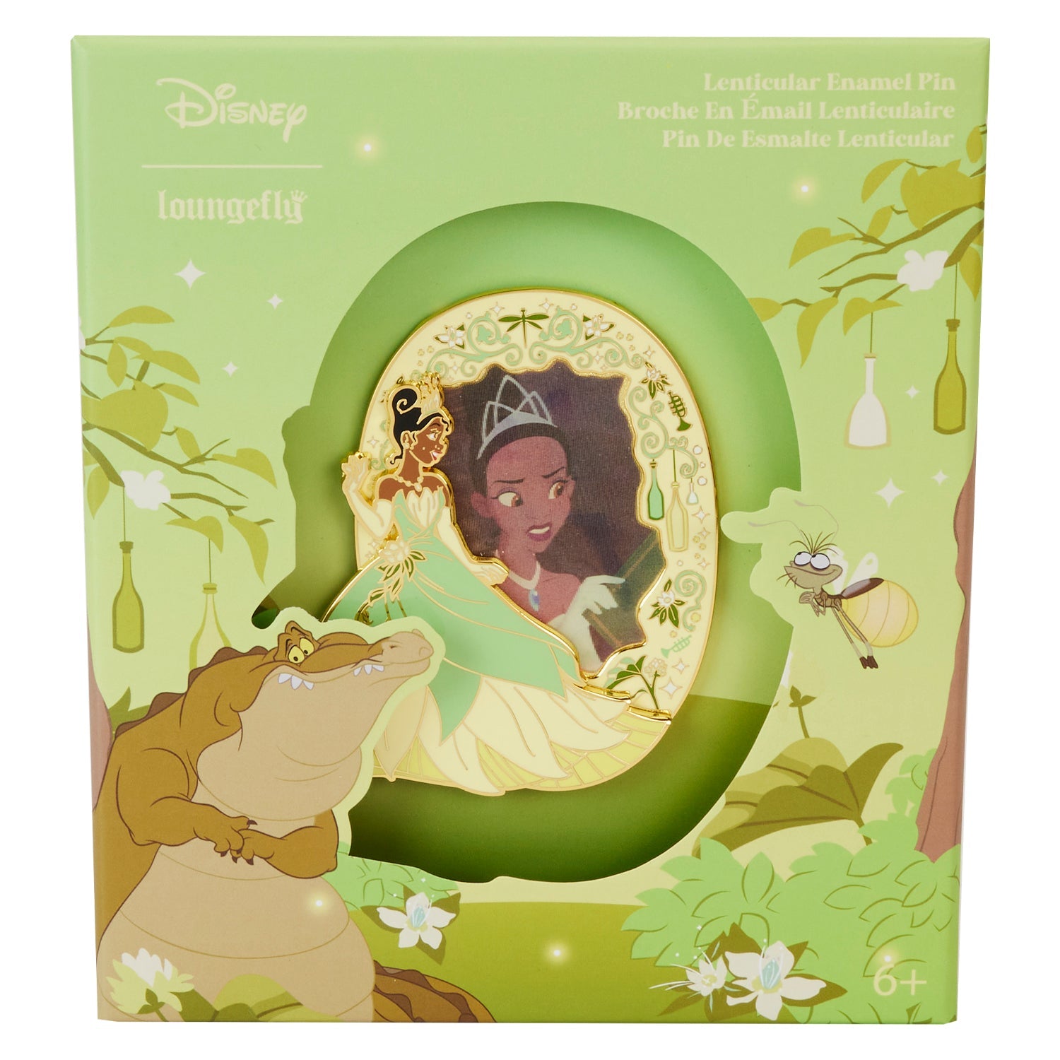Loungefly x Disney Princess and The Frog Princess Tiana Lenticular 3 - Inch Pin - GeekCore