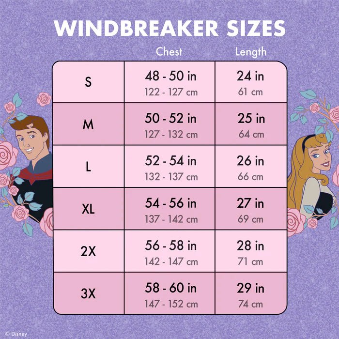 Loungefly x Disney Princess Aurora & Prince Phillip Unisex Windbreaker - GeekCore