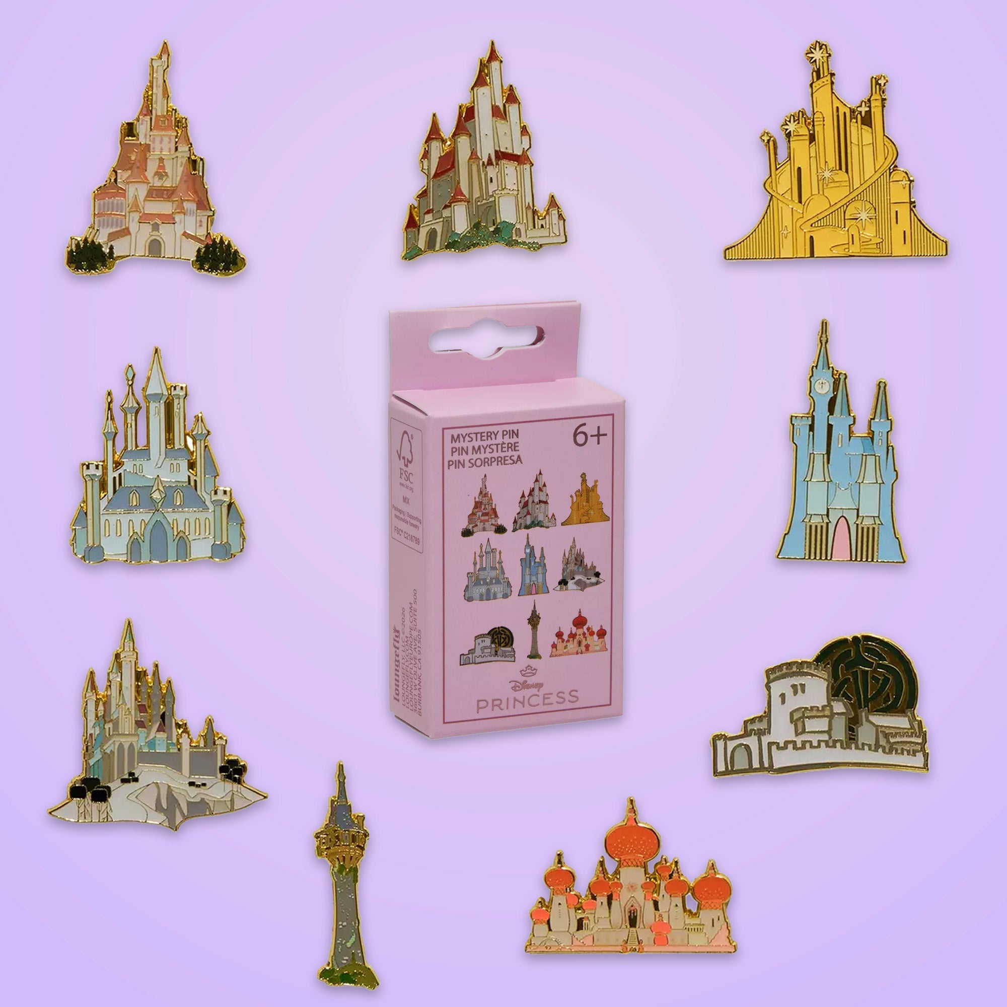 Loungefly x Disney Princess Castles Blind Box Mystery Pin - GeekCore