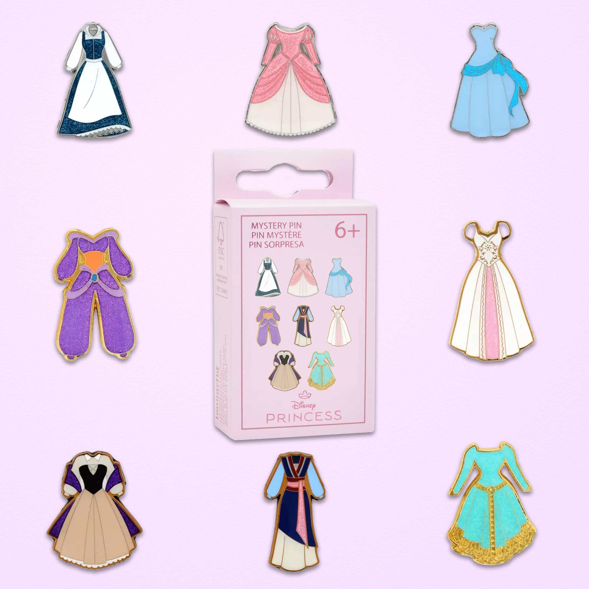 Loungefly x Disney Princess Dresses Vol.2 Blind Box Mystery Pin - GeekCore