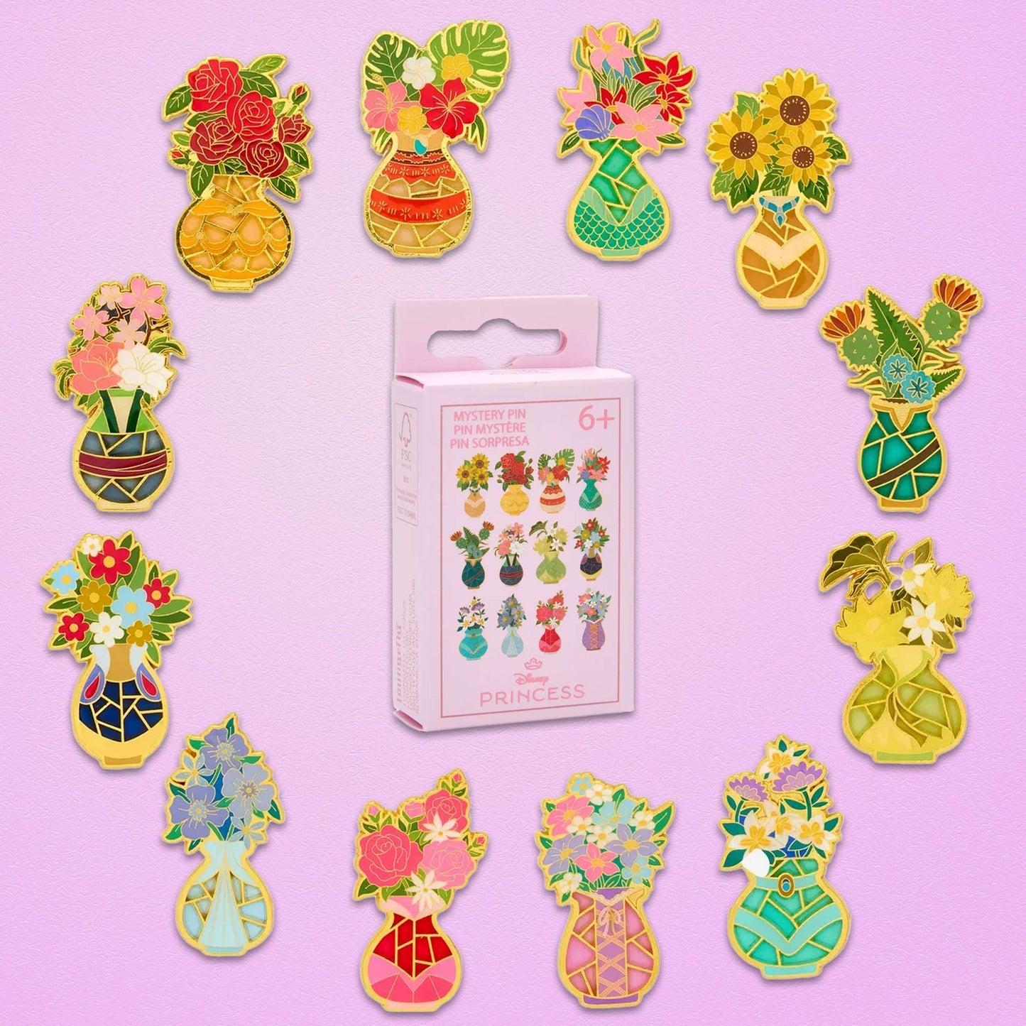 Loungefly x Disney Princess Flowers in Vases Blind Box Mystery Pin - GeekCore
