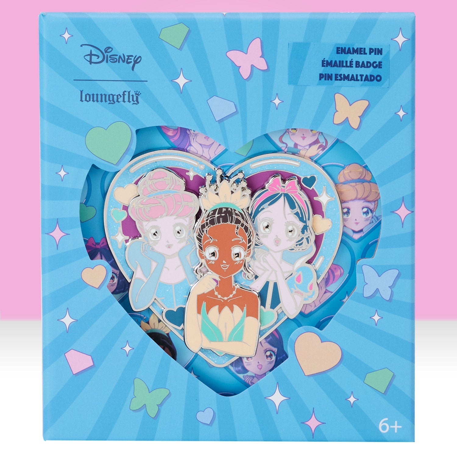 Loungefly x Disney Princess Manga Style 3 Inch Pin - GeekCore