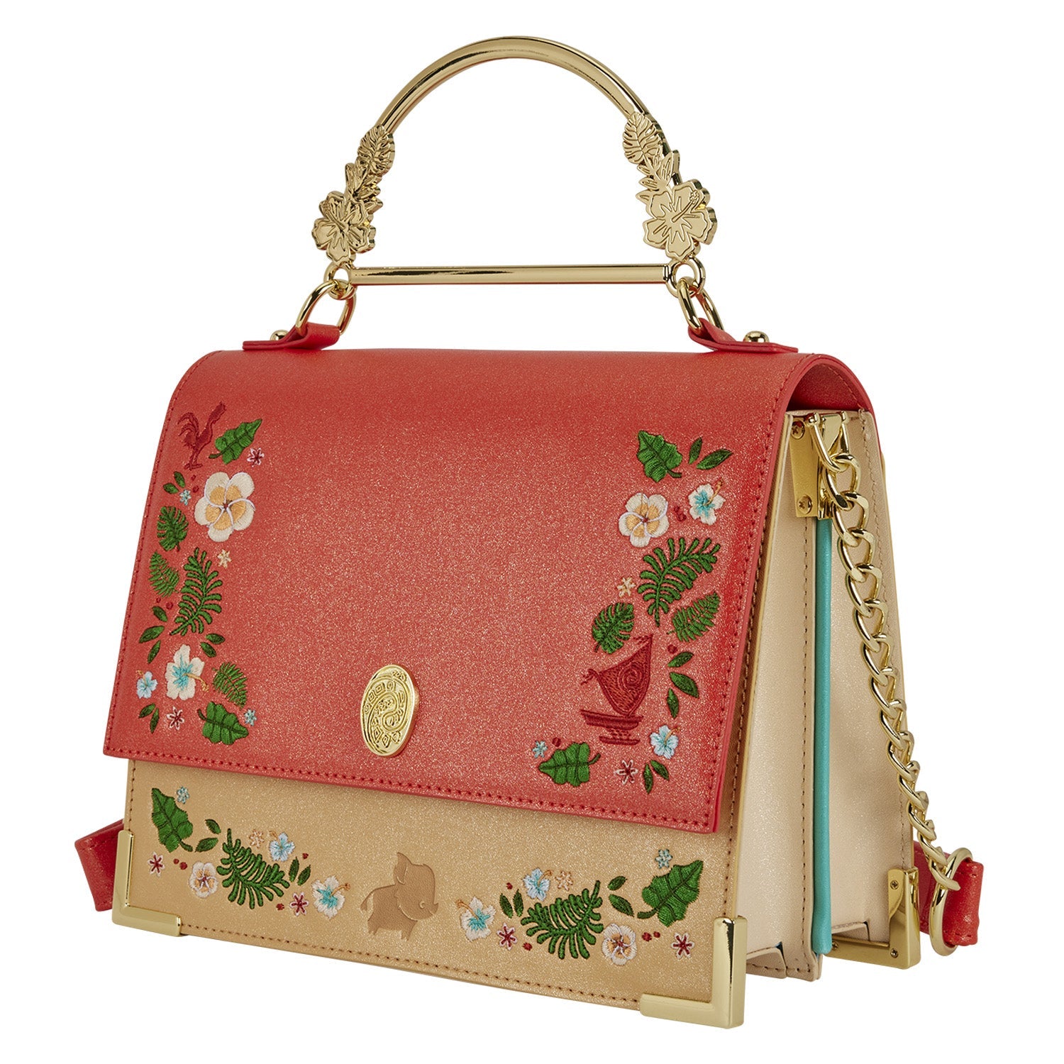 Loungefly x Disney Princess Moana Floral Handle Crossbody Bag - GeekCore