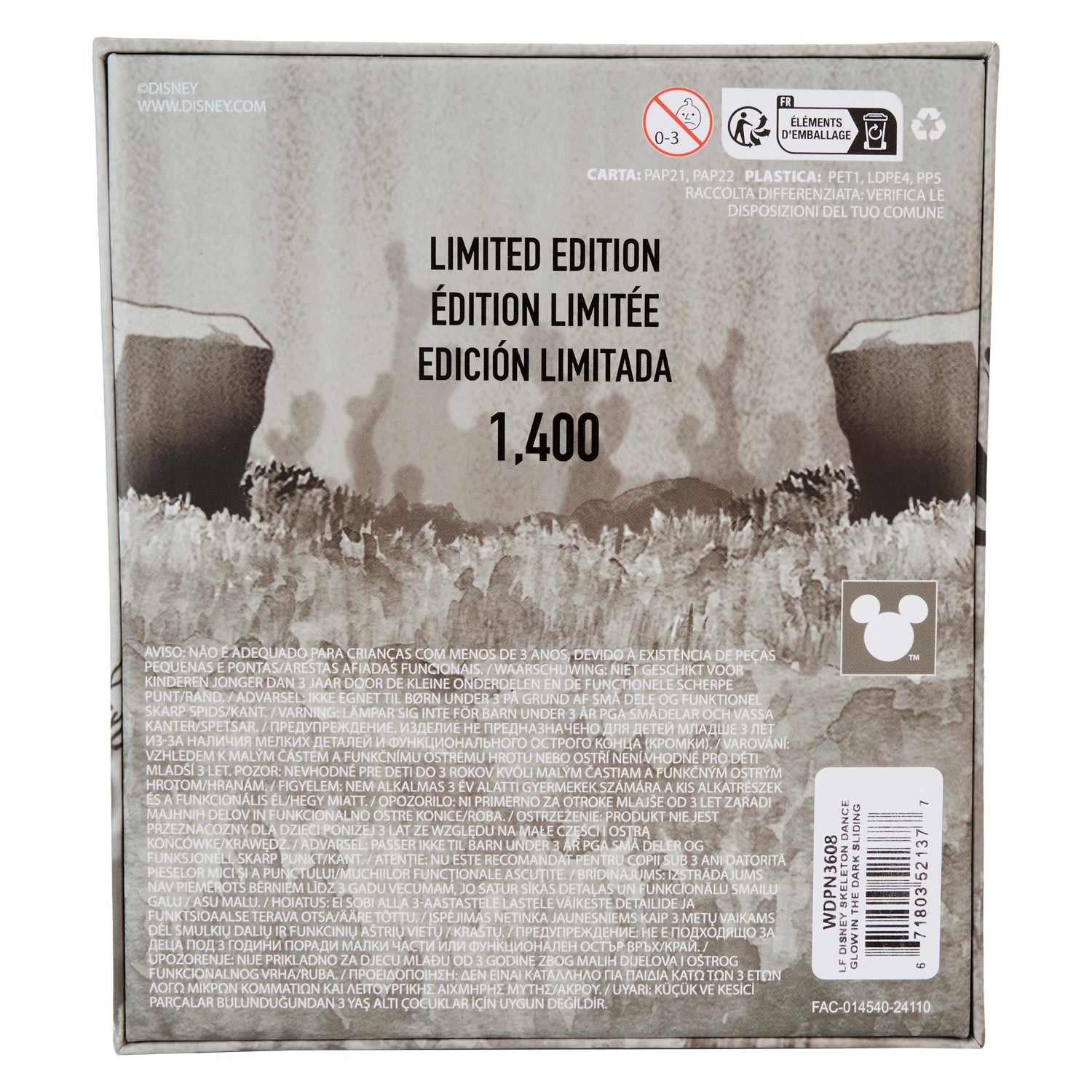 Loungefly x Disney Skeleton Dance Glow In The Dark Sliding 3" Collector Box Pin - GeekCore