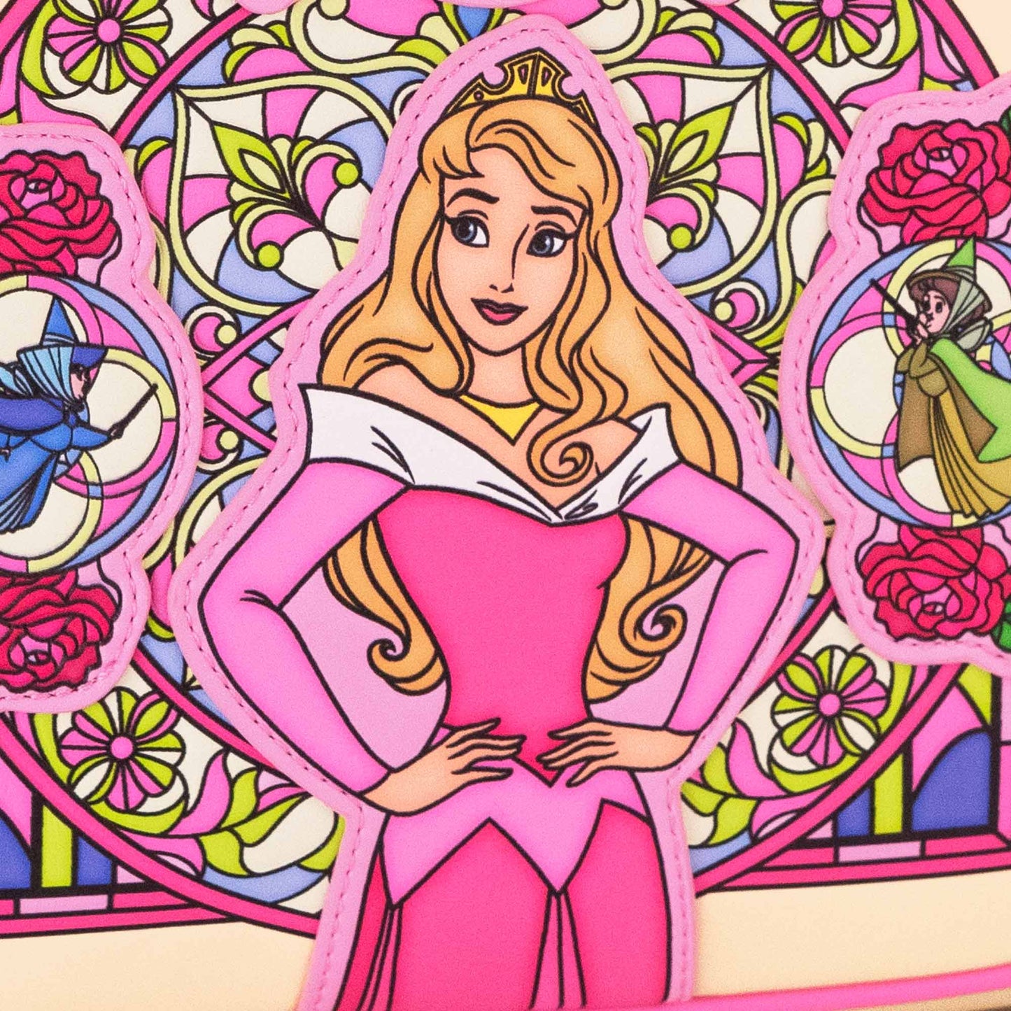 Loungefly x Disney Sleeping Beauty Aurora Stained Glass Mini Backpack - GeekCore