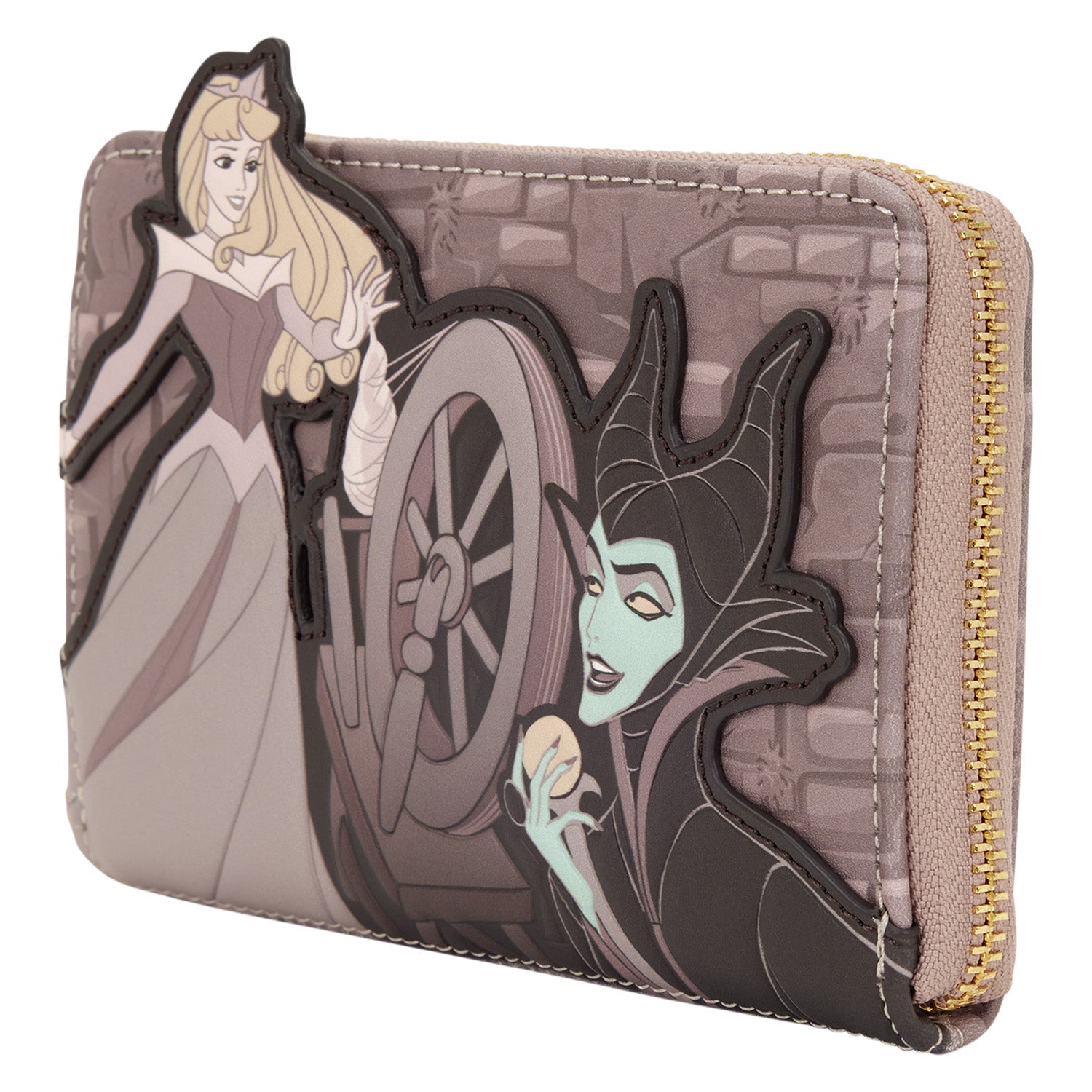 Loungefly x Disney Sleeping Beauty Spinning Wheel Zip Around Wallet - GeekCore