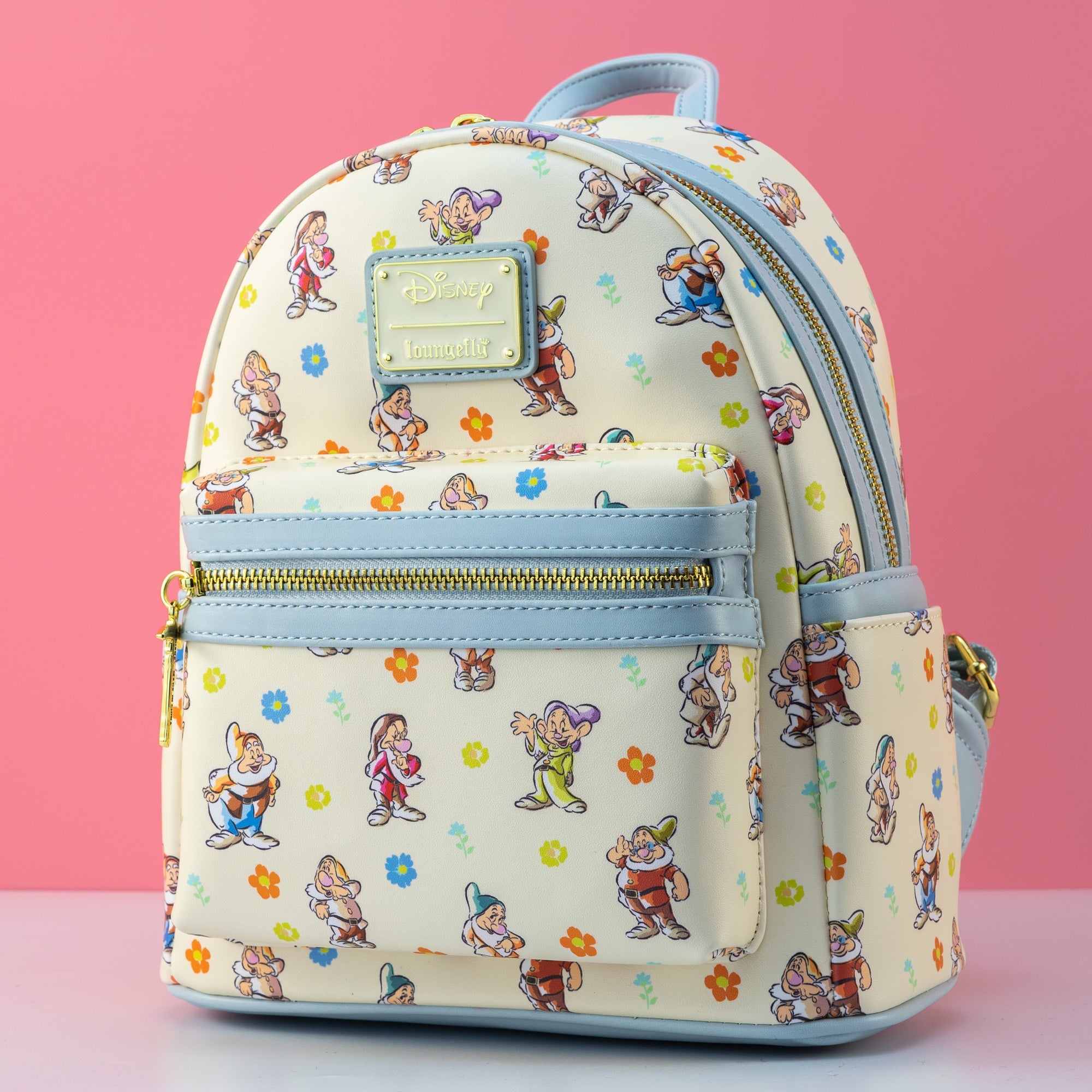 Loungefly x Disney Snow White and the Seven Dwarfs Blue AOP Mini Backpack - GeekCore